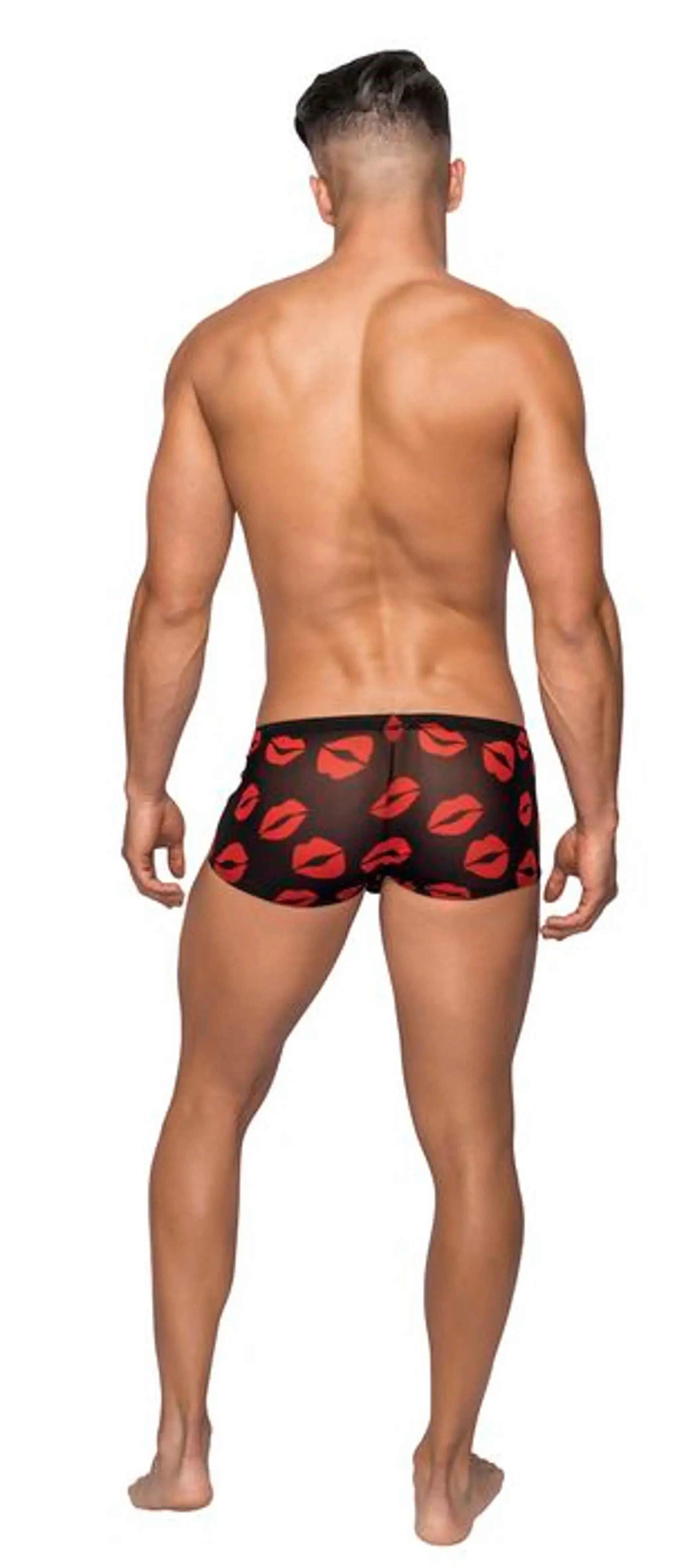 Mini Short Sheer Lips Black Male Power Lingerie