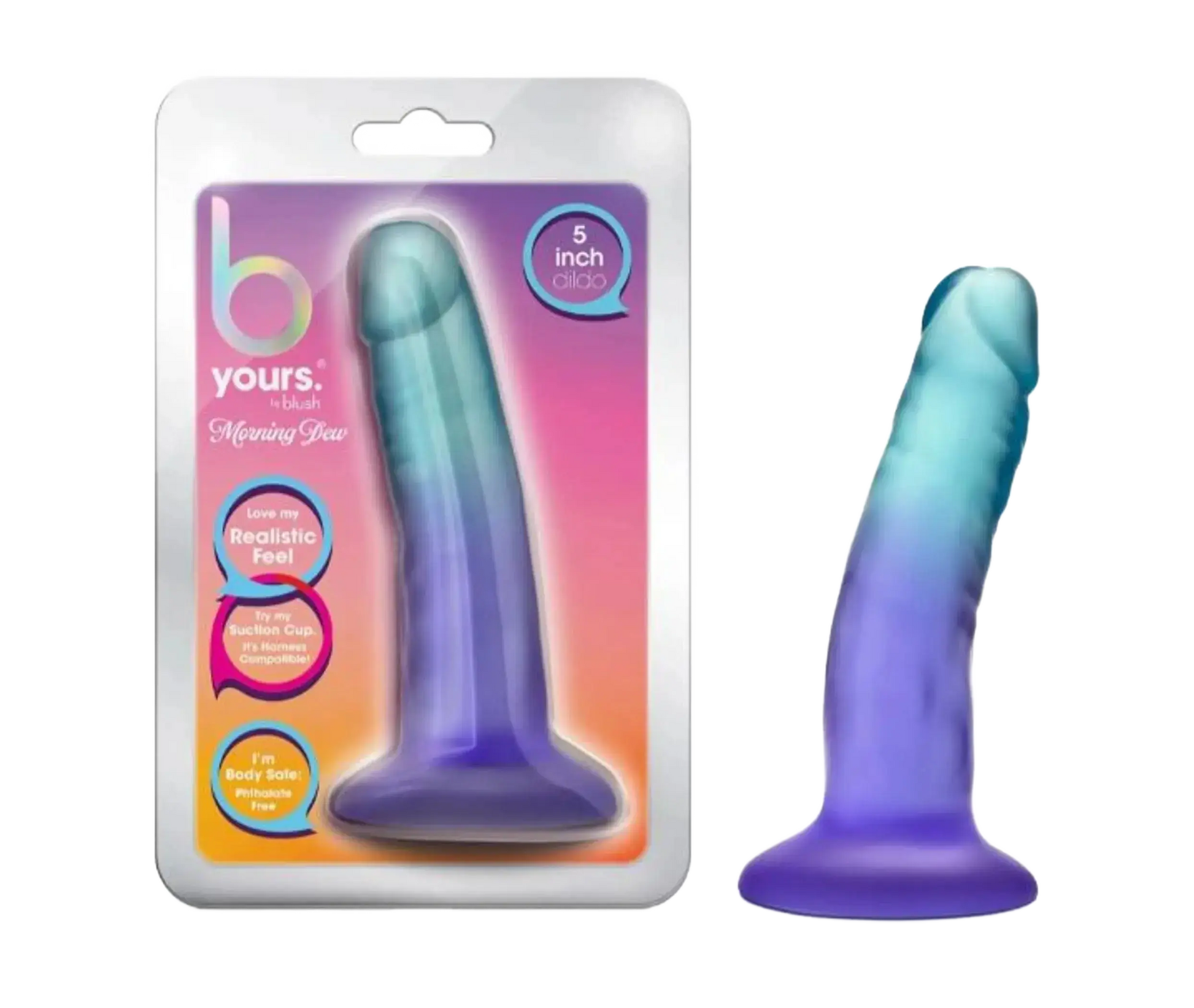B YOURS MORNING DEW 5 DILDO INDIGO " Blush Novelties