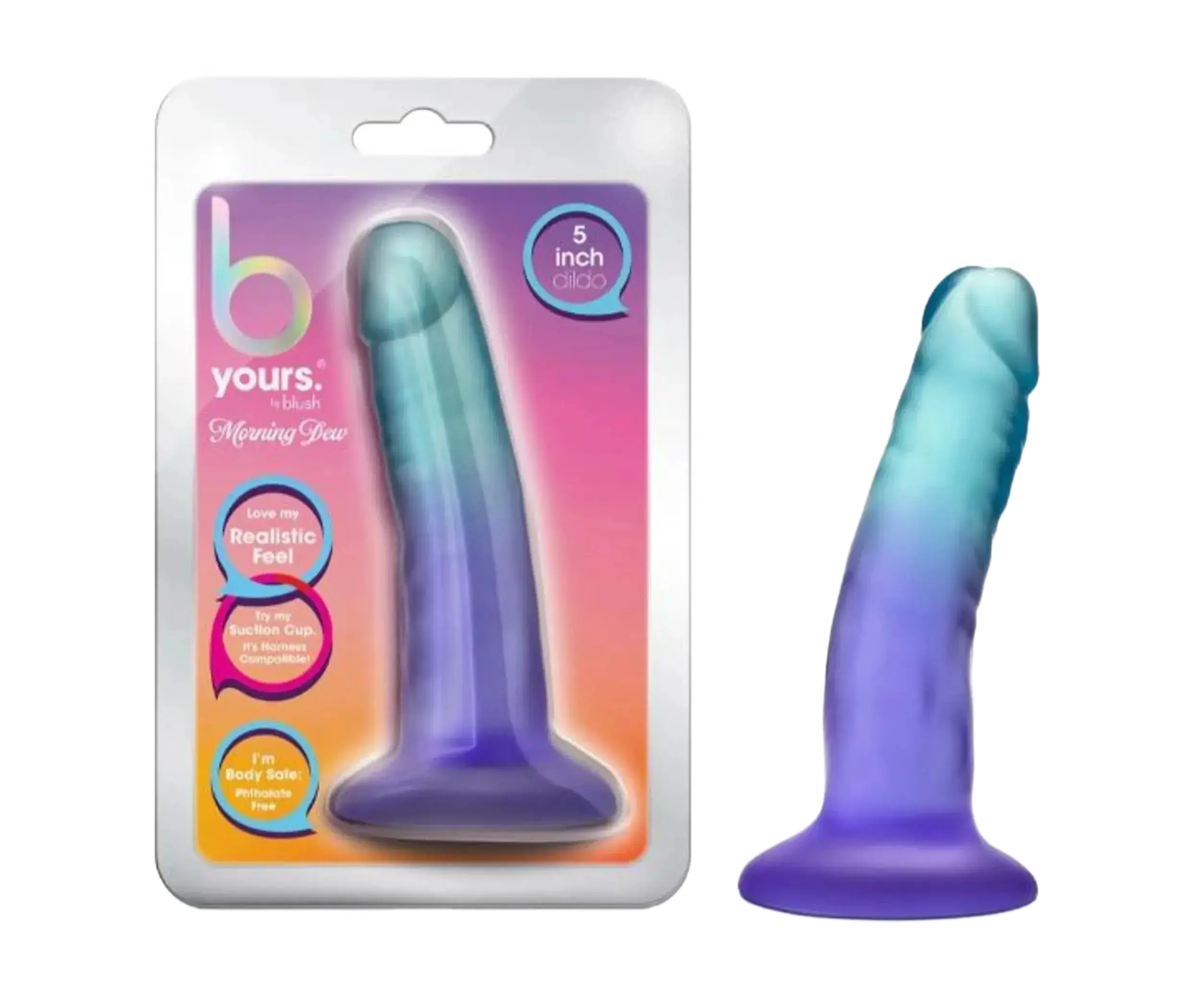 B YOURS MORNING DEW 5 DILDO INDIGO " Blush Novelties