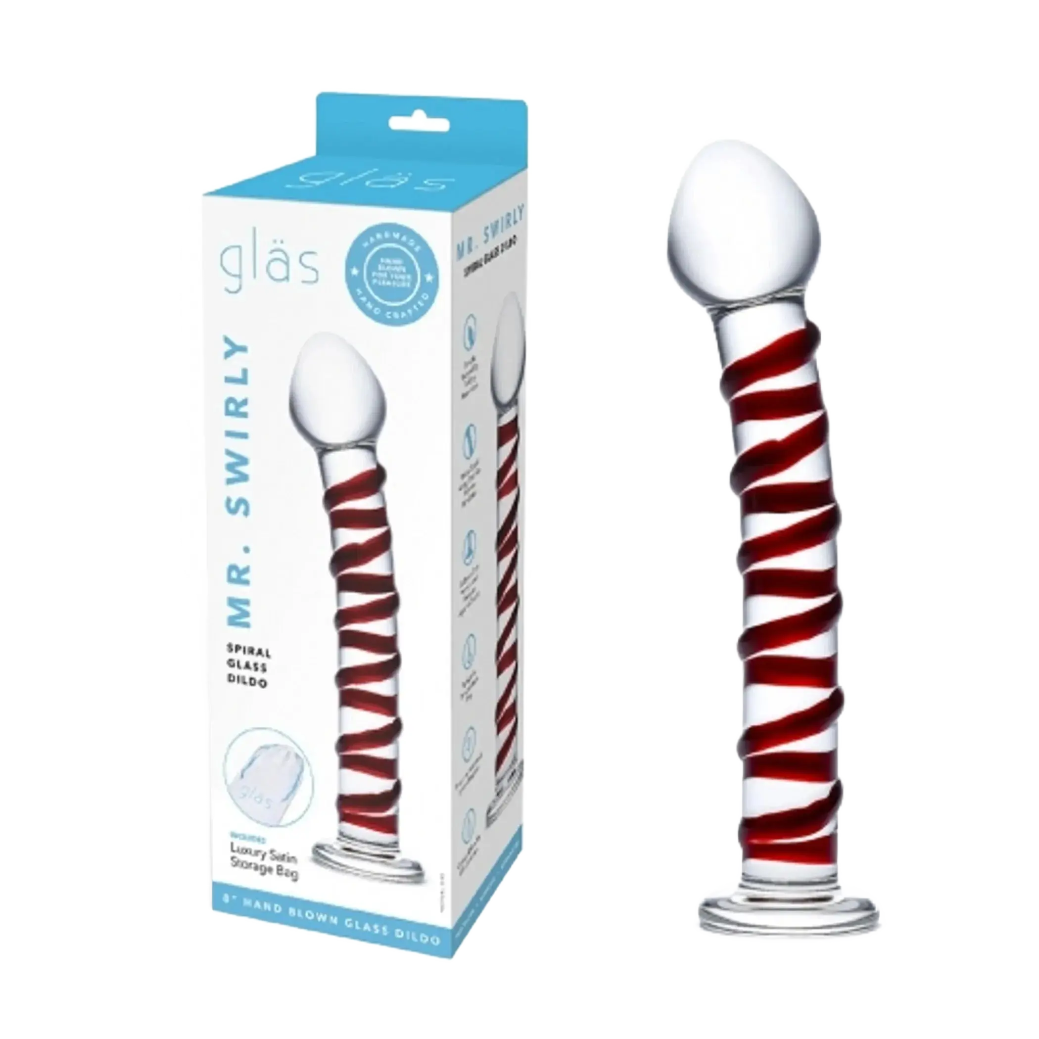 GLAS MR SWIRLY SPIRAL GLASS DILDO Electric / Hustler Lingerie