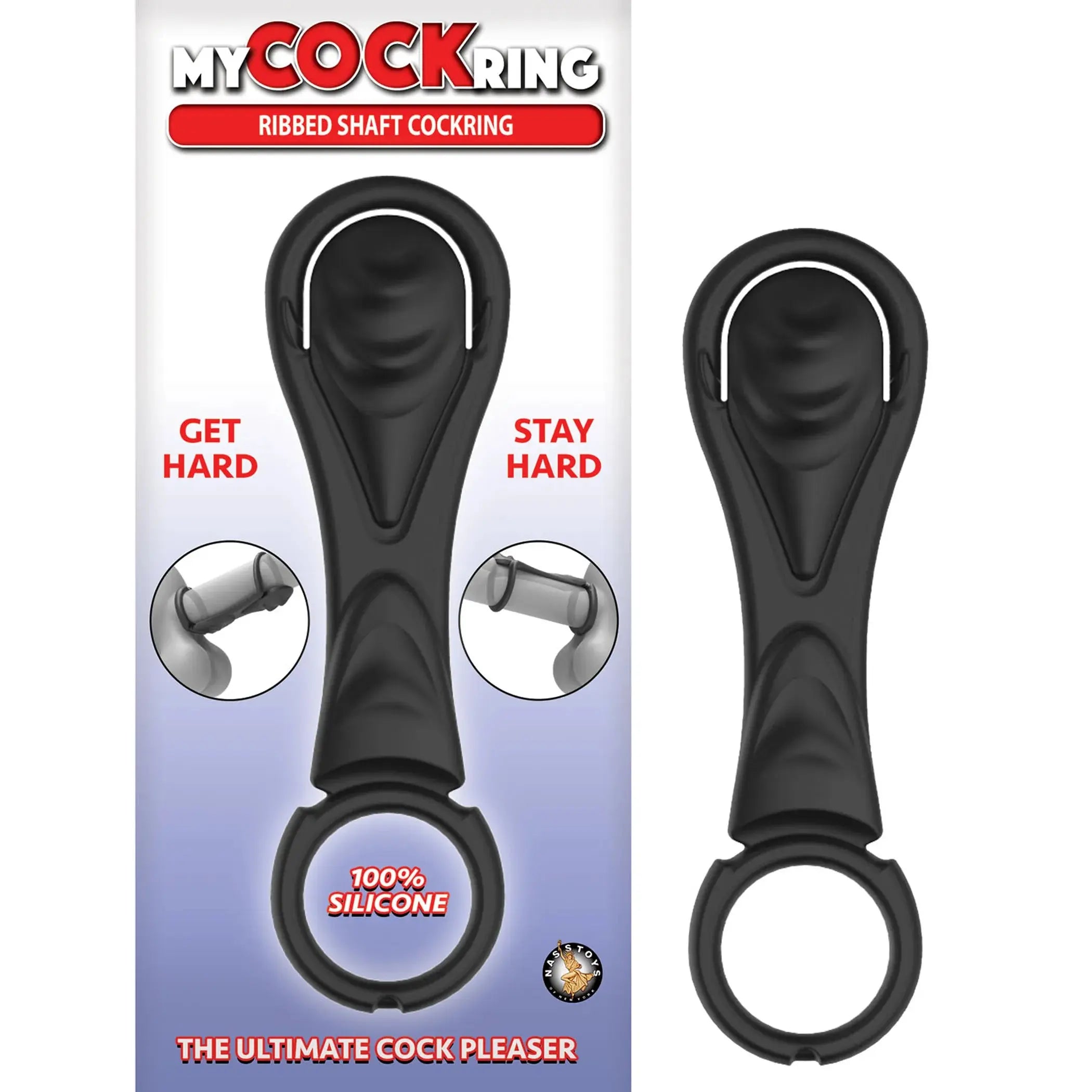 My Cockring Ribbed Shaft Cock Ring Black Nasstoys