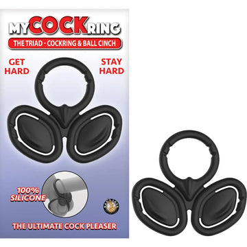 My Cockring The Triad Cockring & Ball Cinch Black Nasstoys