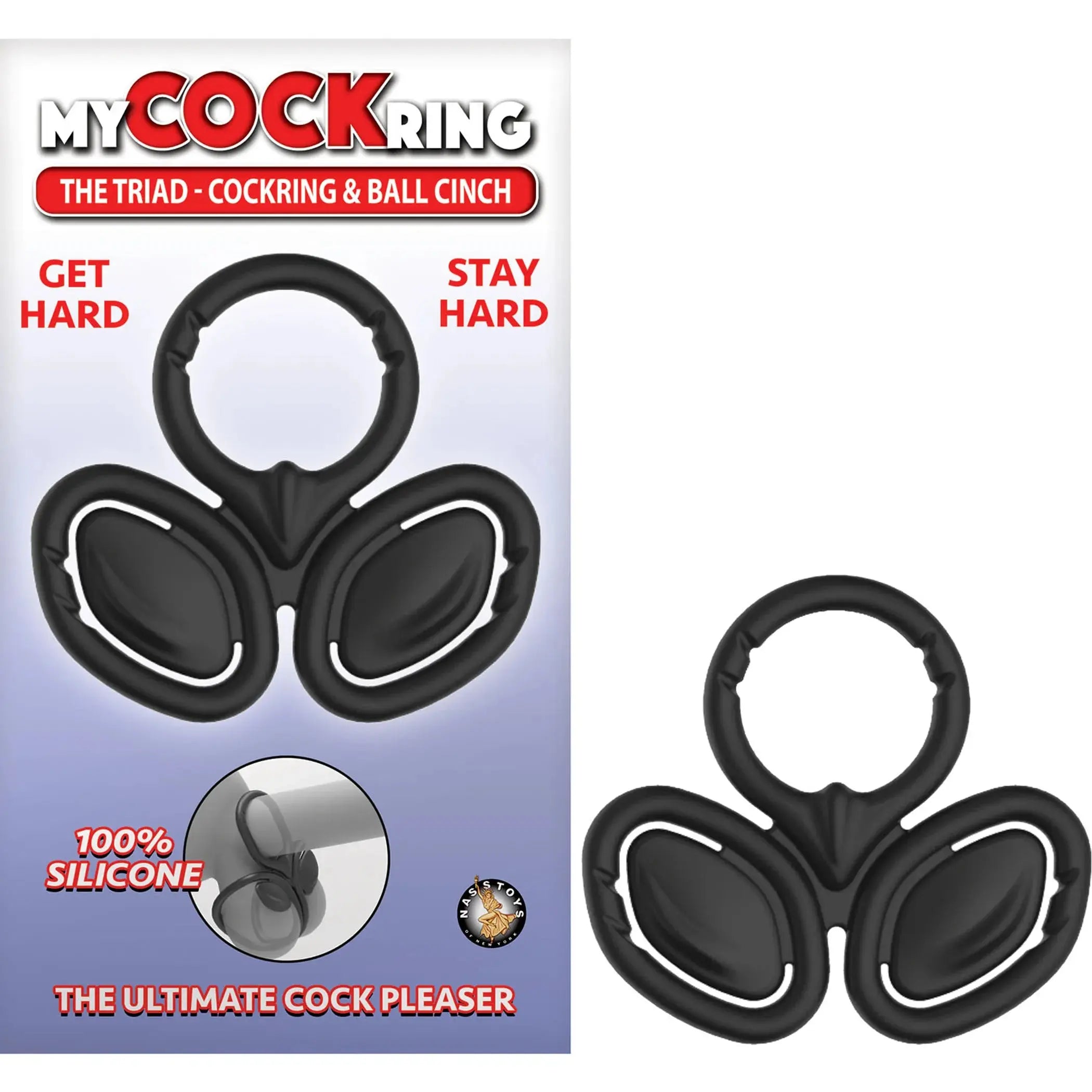 My Cockring The Triad Cockring & Ball Cinch Black Nasstoys