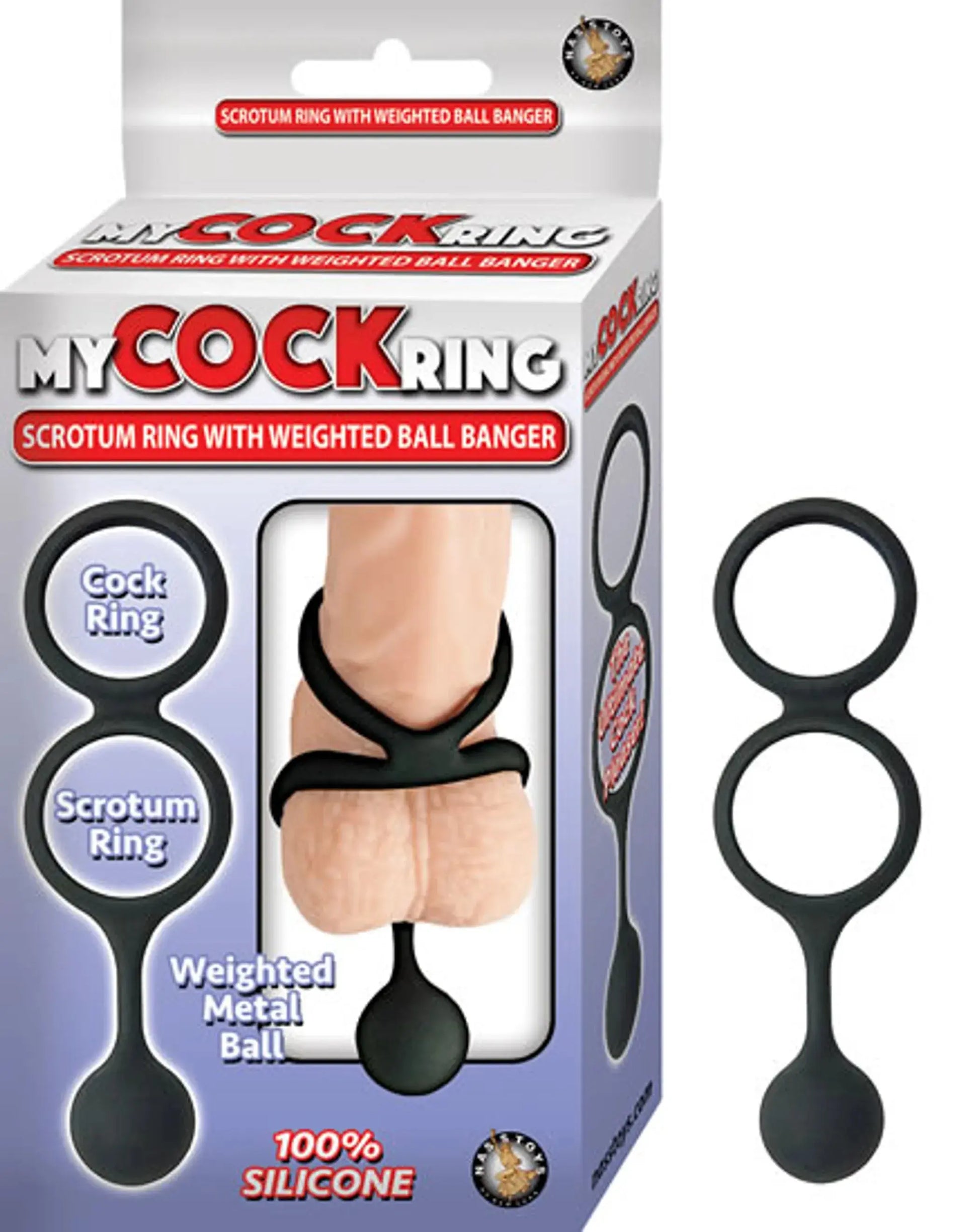 My Cockring Vibrating Scrotum with Weighted Ball Banger Black Nasstoys