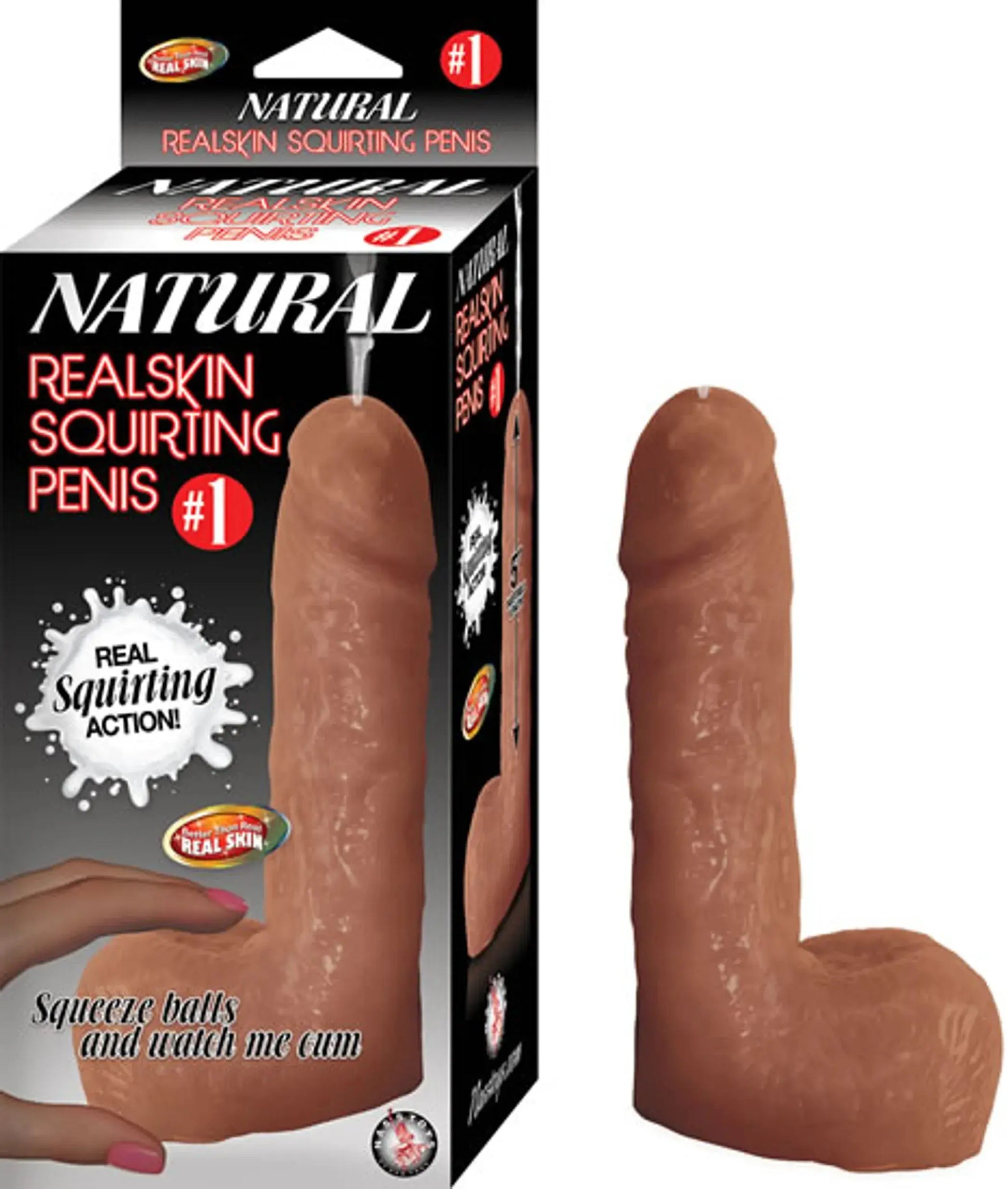 NATURAL REALSKIN SQUIRTING PENIS #1 BROWN Nasstoys