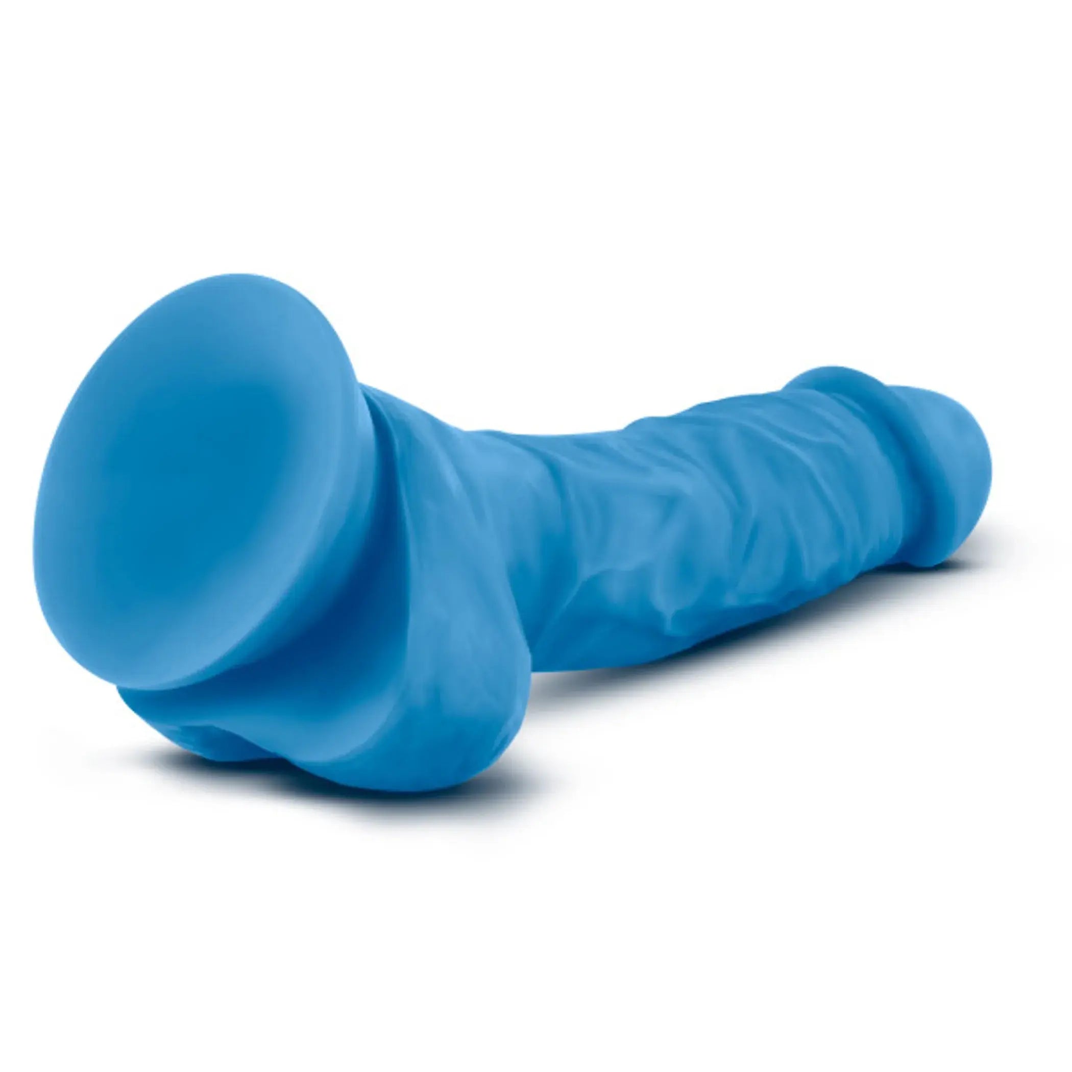 NEO 7.5 DUAL DENSITY COCK W/BALLS NEON BLUE " Blush Novelties
