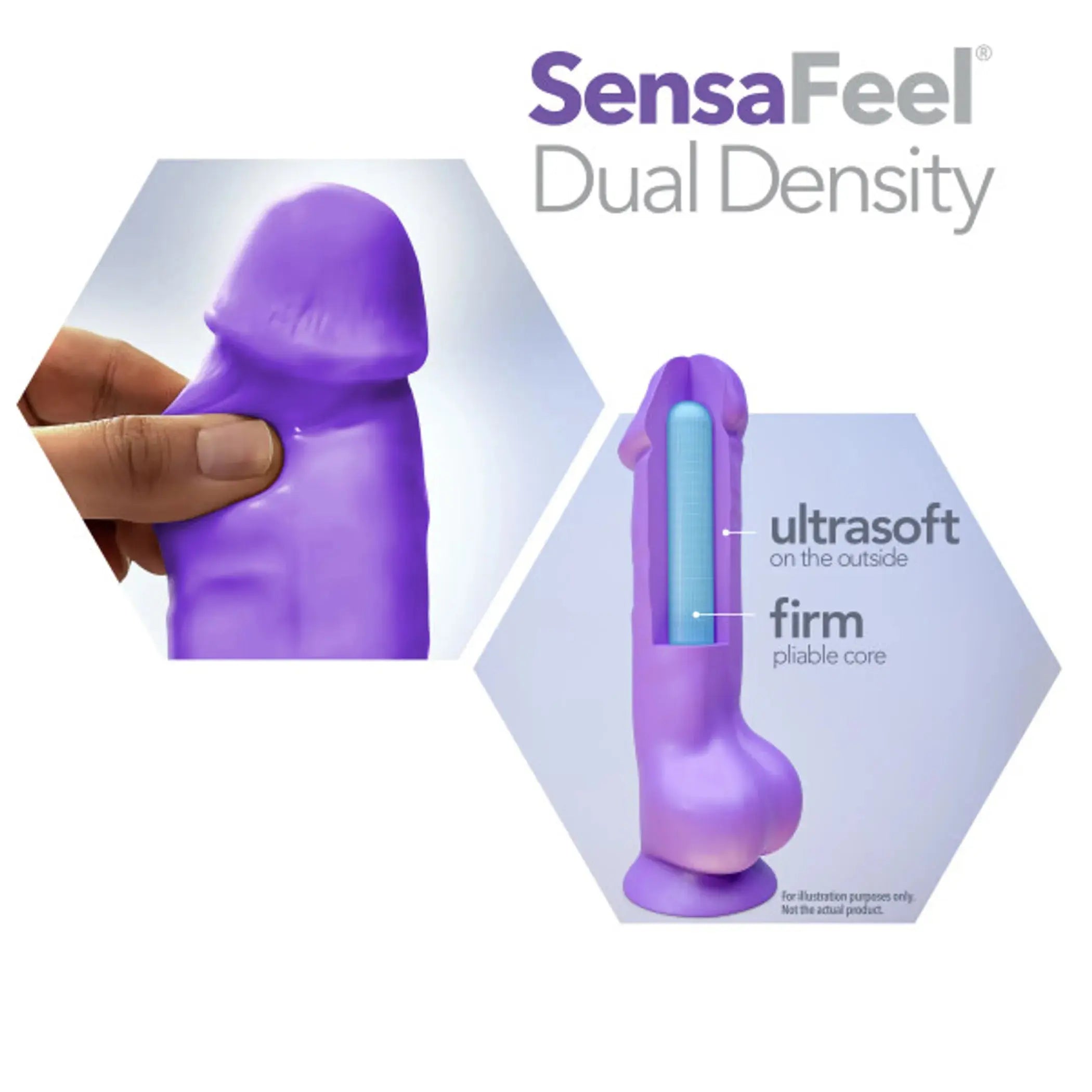 NEO 8IN DUAL DENSITY DILDO NEON PURPLE Blush Novelties