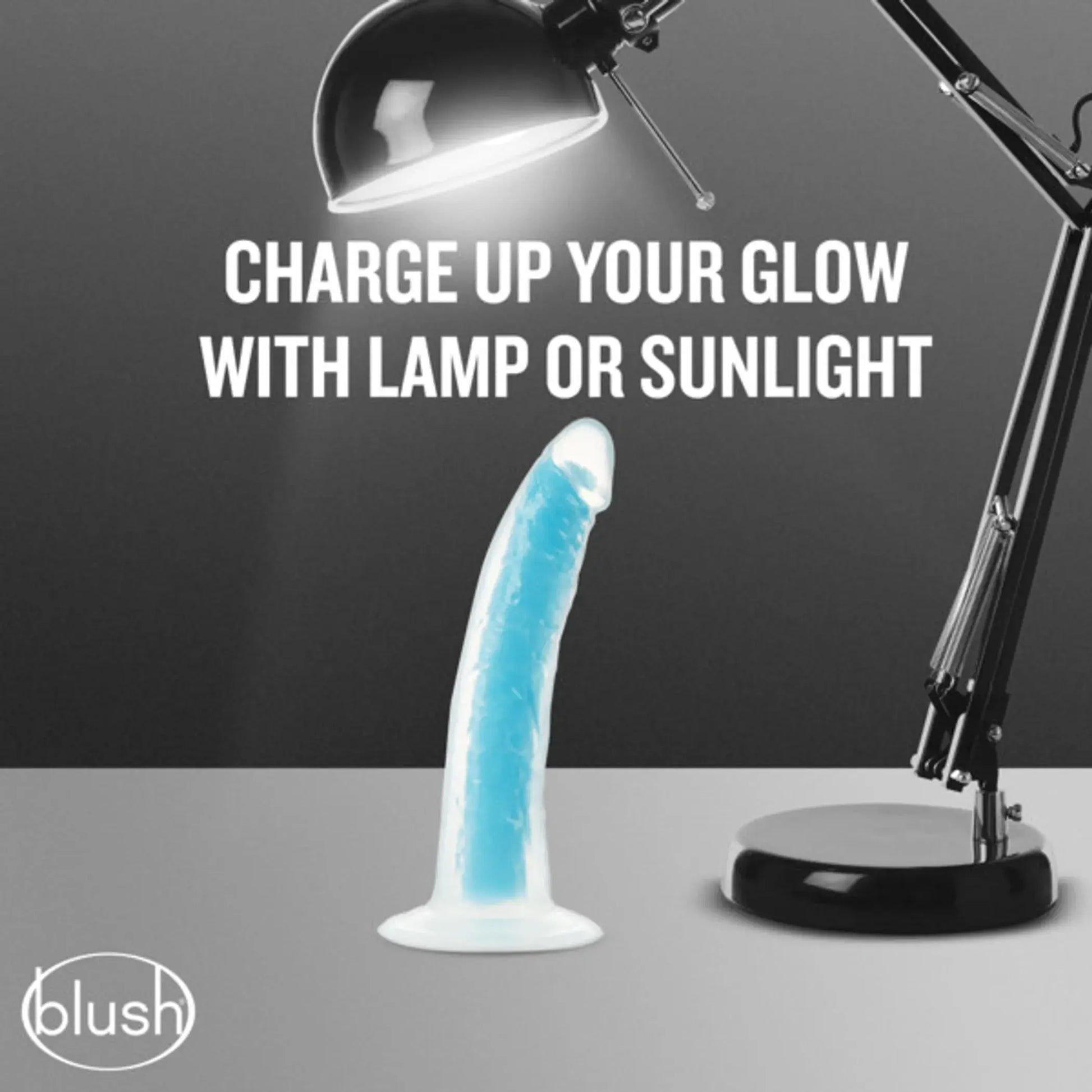 NEO ELITE GLOW IN THE DARK 7.5IN DUAL DENSITY COCK NEON BLUE Blush Novelties