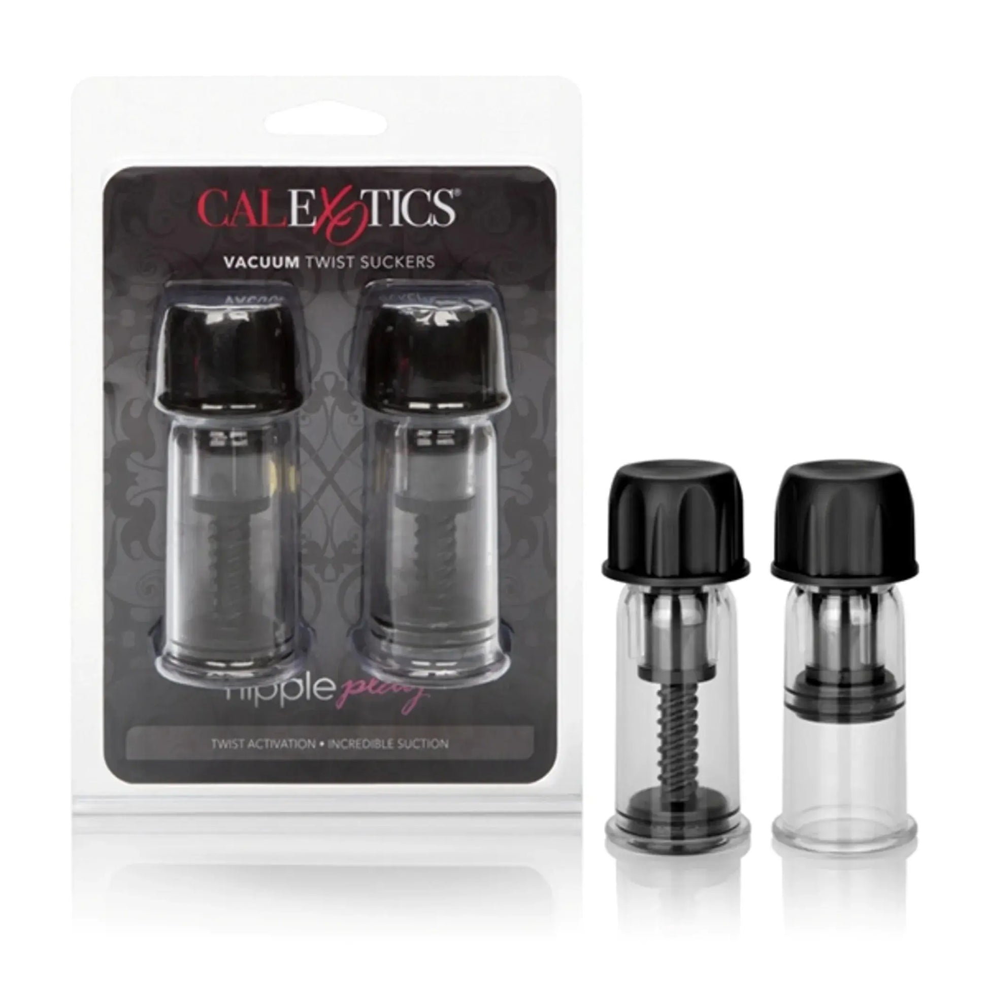 NIPPLE PLAY VACUUM TWIST SUCKERS BLACK California Exotic Novelties