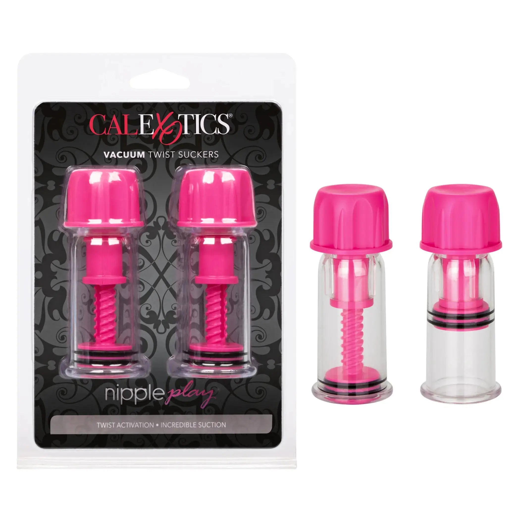 NIPPLE PLAY VACUUM TWIST SUCKERS PINK California Exotic Novelties