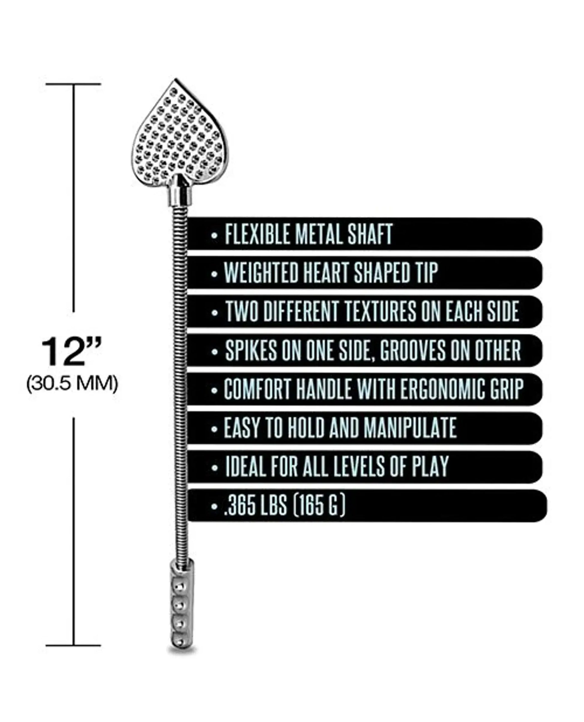 NIXIE STAINLESS STEEL RIDING CROP HEART Global Novelties
