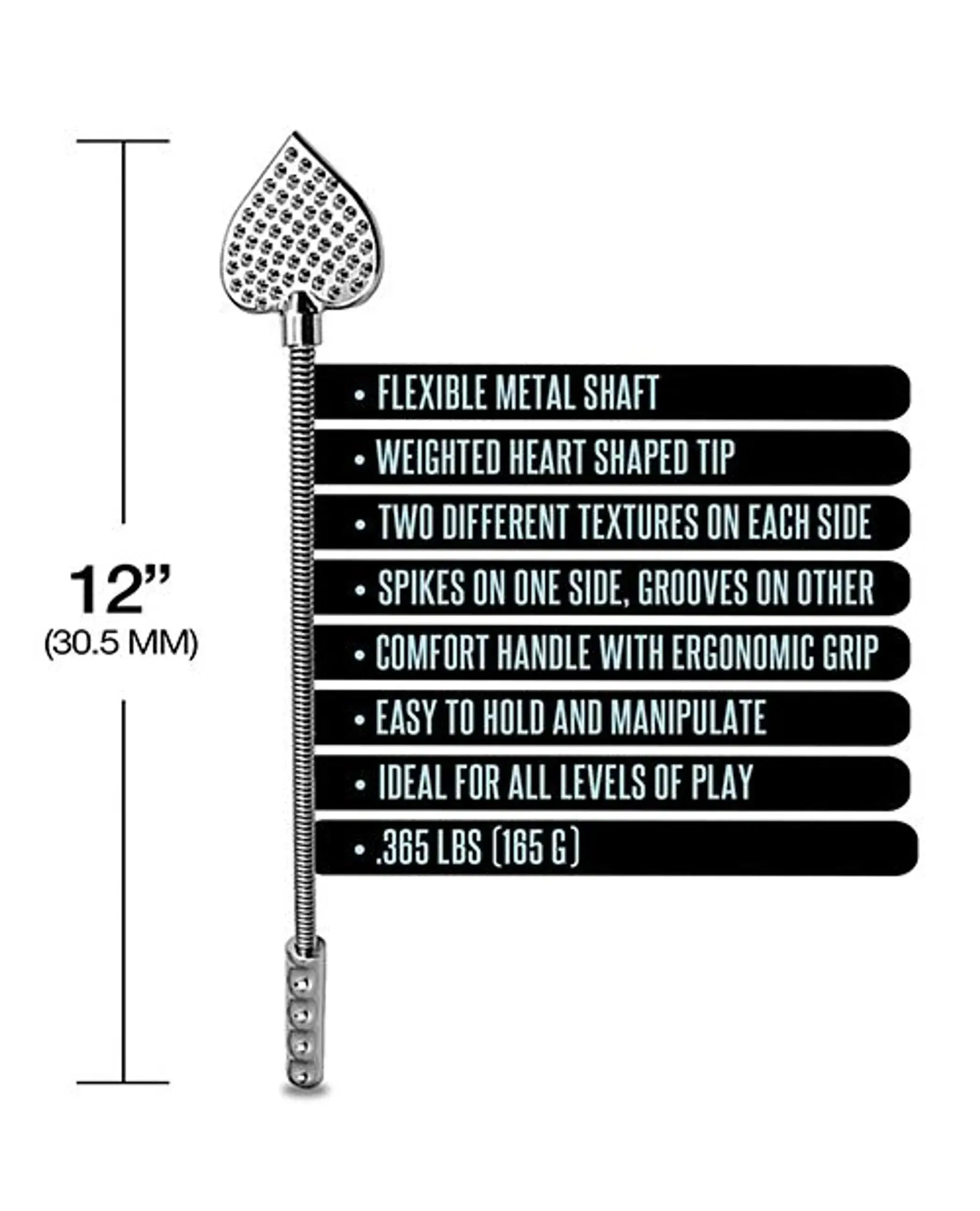 NIXIE STAINLESS STEEL RIDING CROP HEART Global Novelties