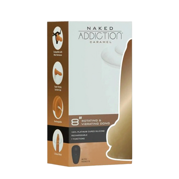 NAKED ADDICTION 8IN ROTATING & VIBRATING DONG CARAMEL BMS Enterprises