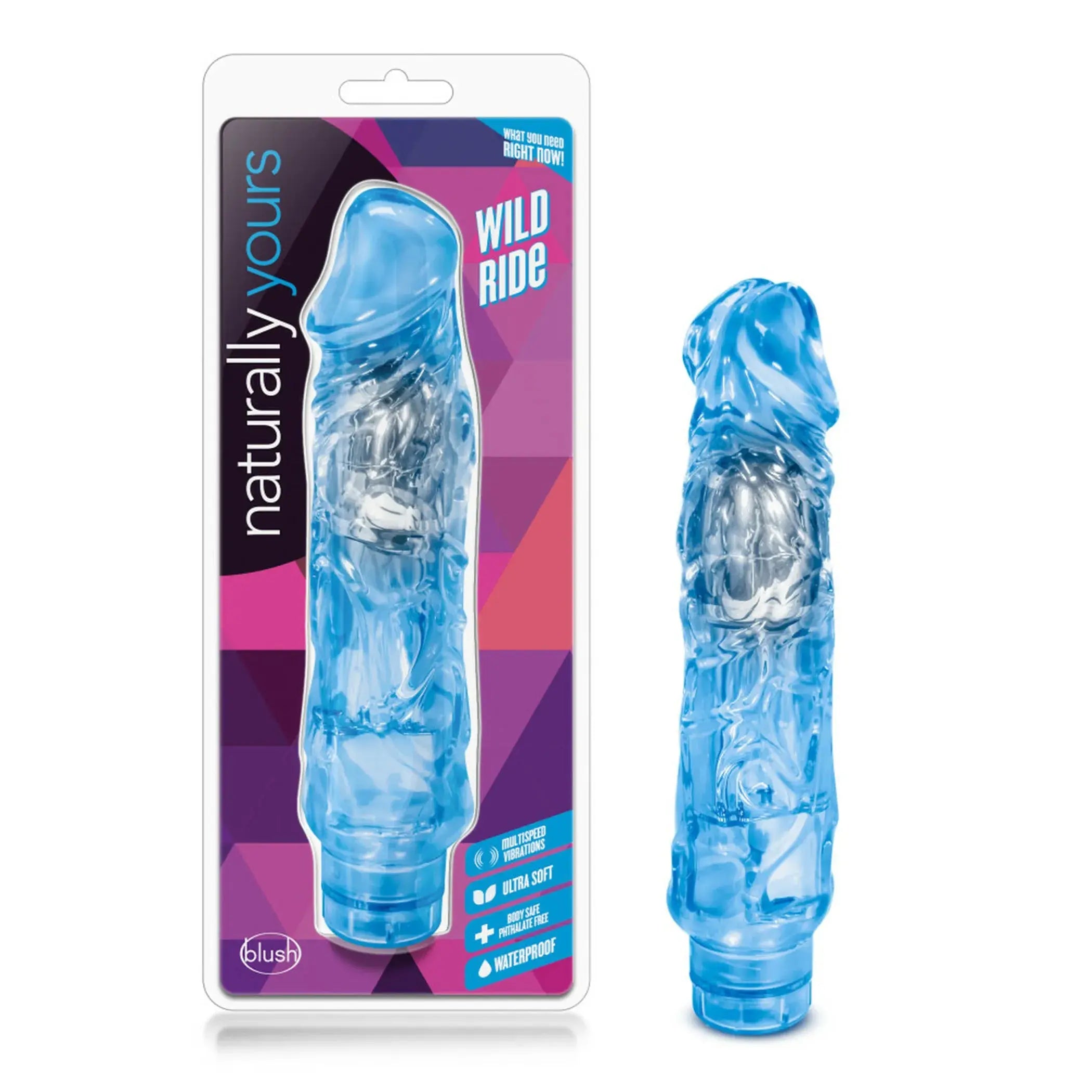 Naturally Yours Wild Ride Vibrator Blue Blush Novelties