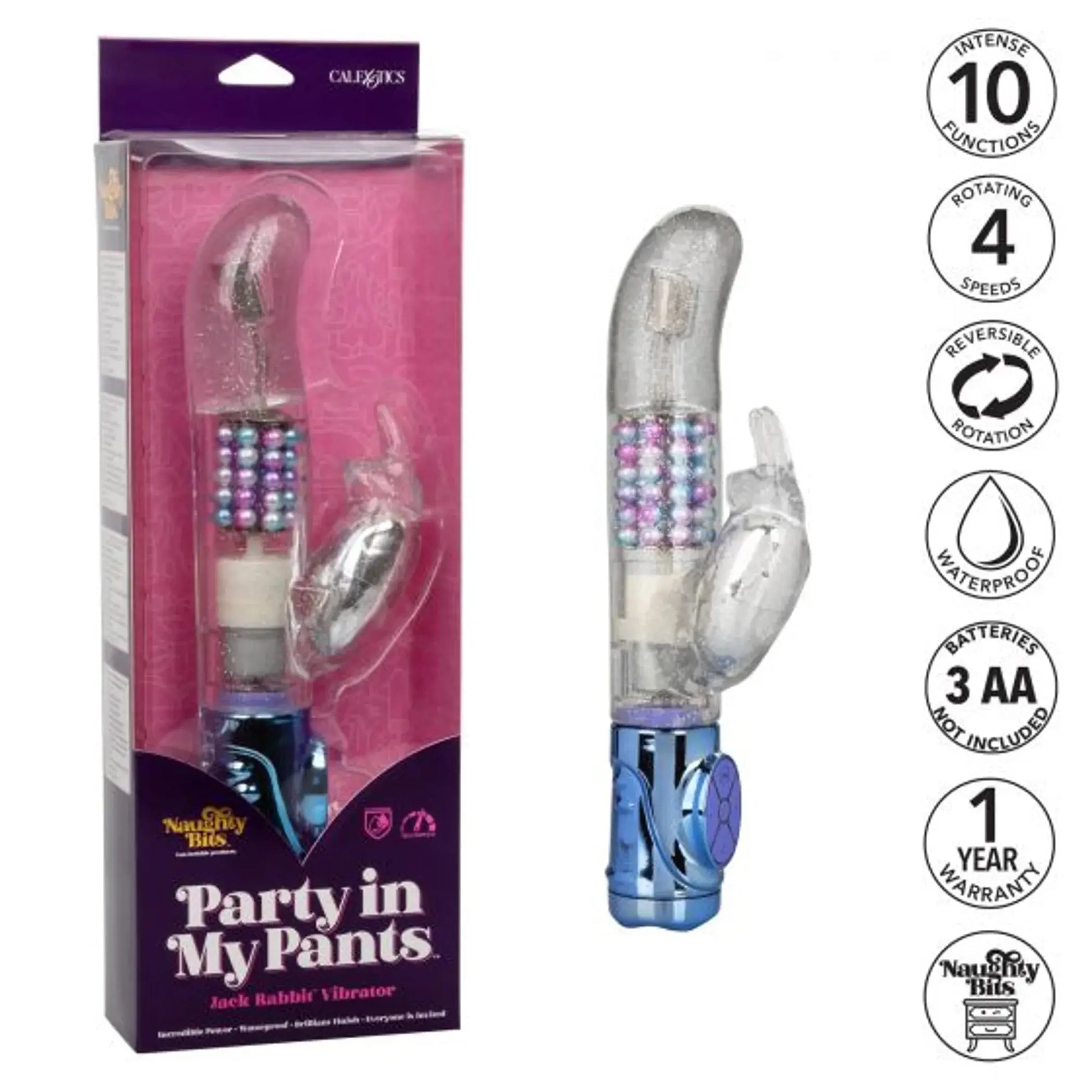Naughty Bits Party In My Pants Jack Rabbit Vibrator California Exotic Novelties