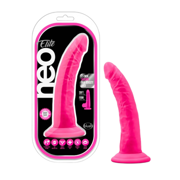 NEO ELITE 7.5IN SILICONE DUAL DENSITY COCK NEON PINK Blush Novelties