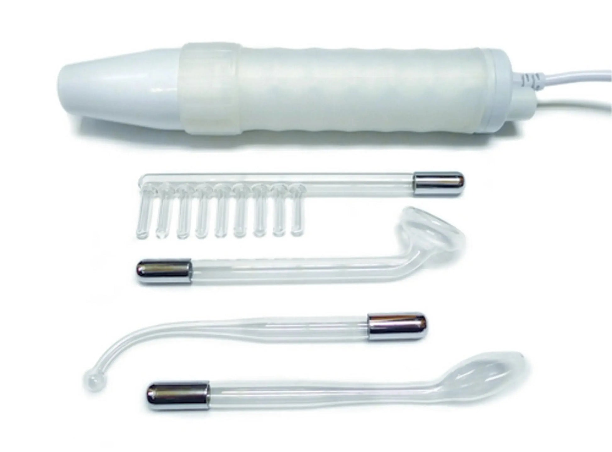 Neon Wand Electrosex Kit White Handle Purple Electrode US Plug Kink Labs