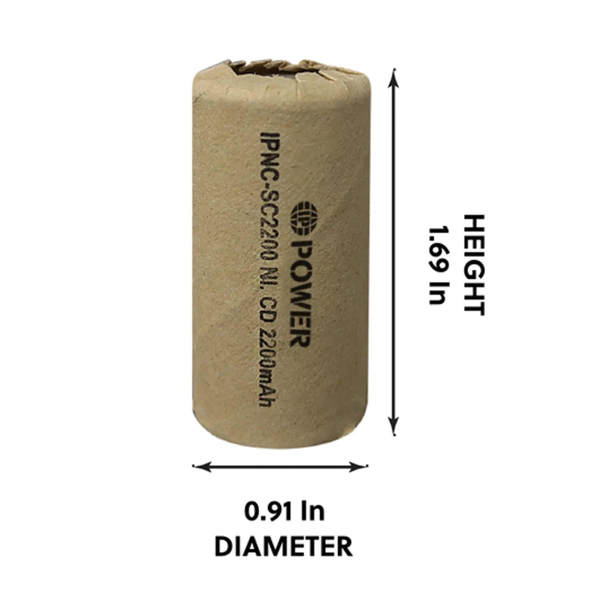 Ni-Cd 2200mAh 1.2V Flat Top Battery - 4 Pack IP Power