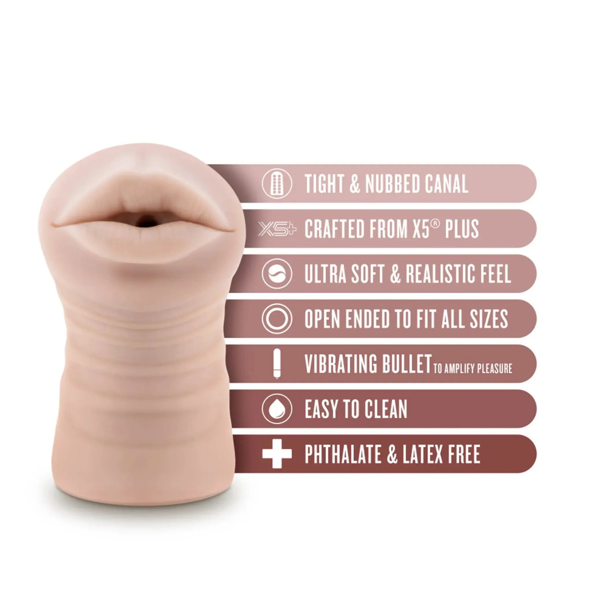 Nicole Vibrating Stroker Beige Blush Novelties