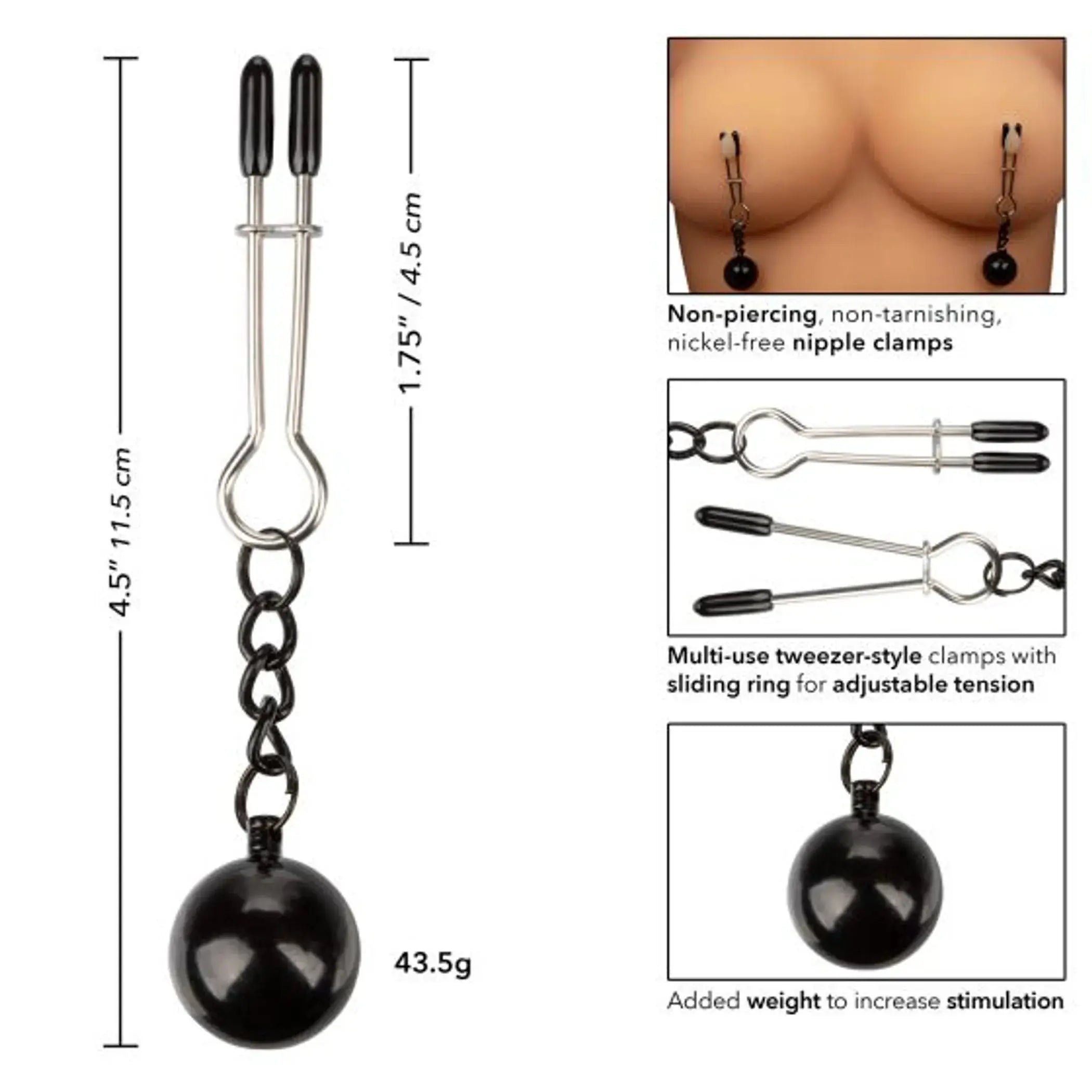 Nipple Grips Weighted Tweezer Nipple Clamps California Exotic Novelties