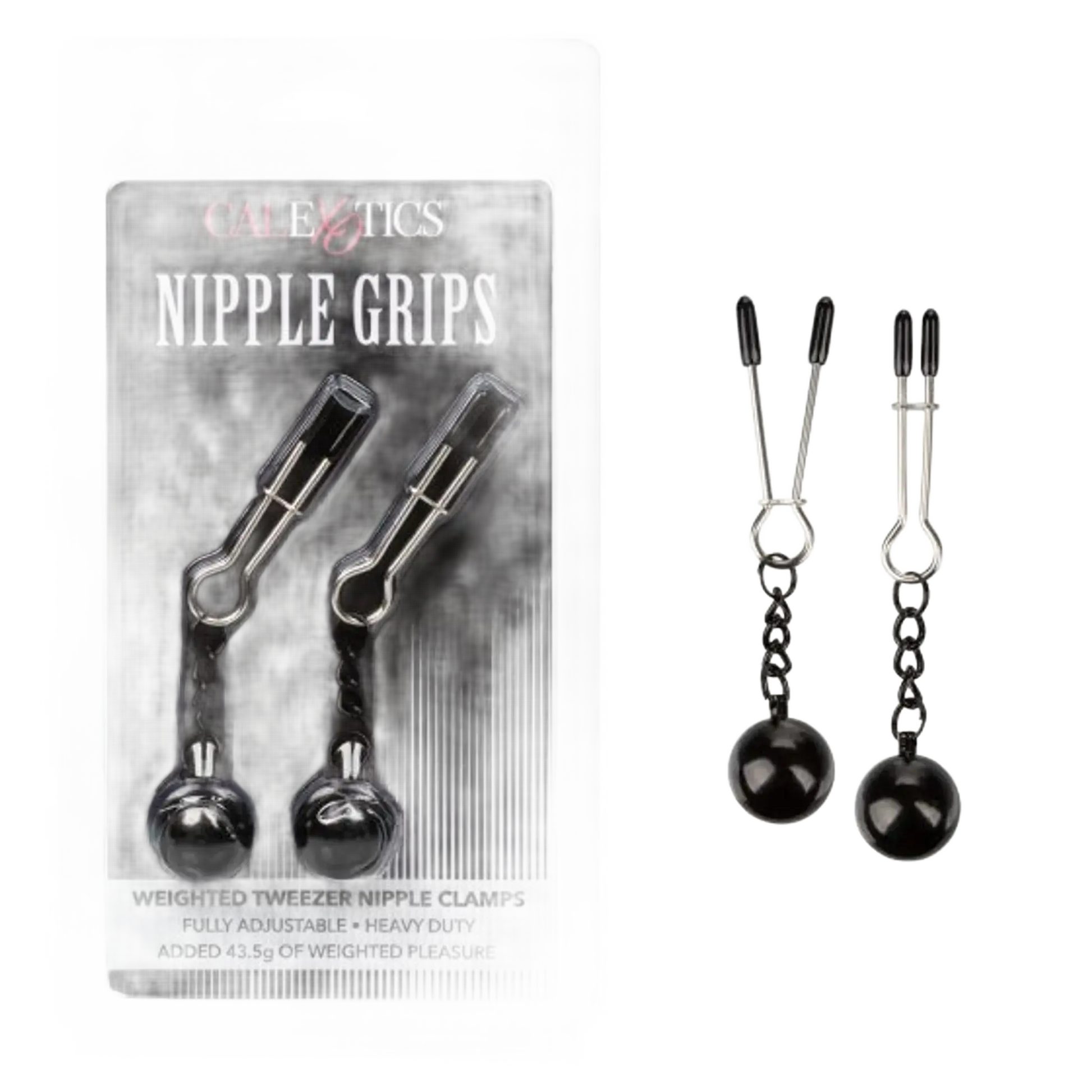 NIPPLE GRIPS WEIGHTED TWEEZER NIPPLE CLAMPS California Exotic Novelties