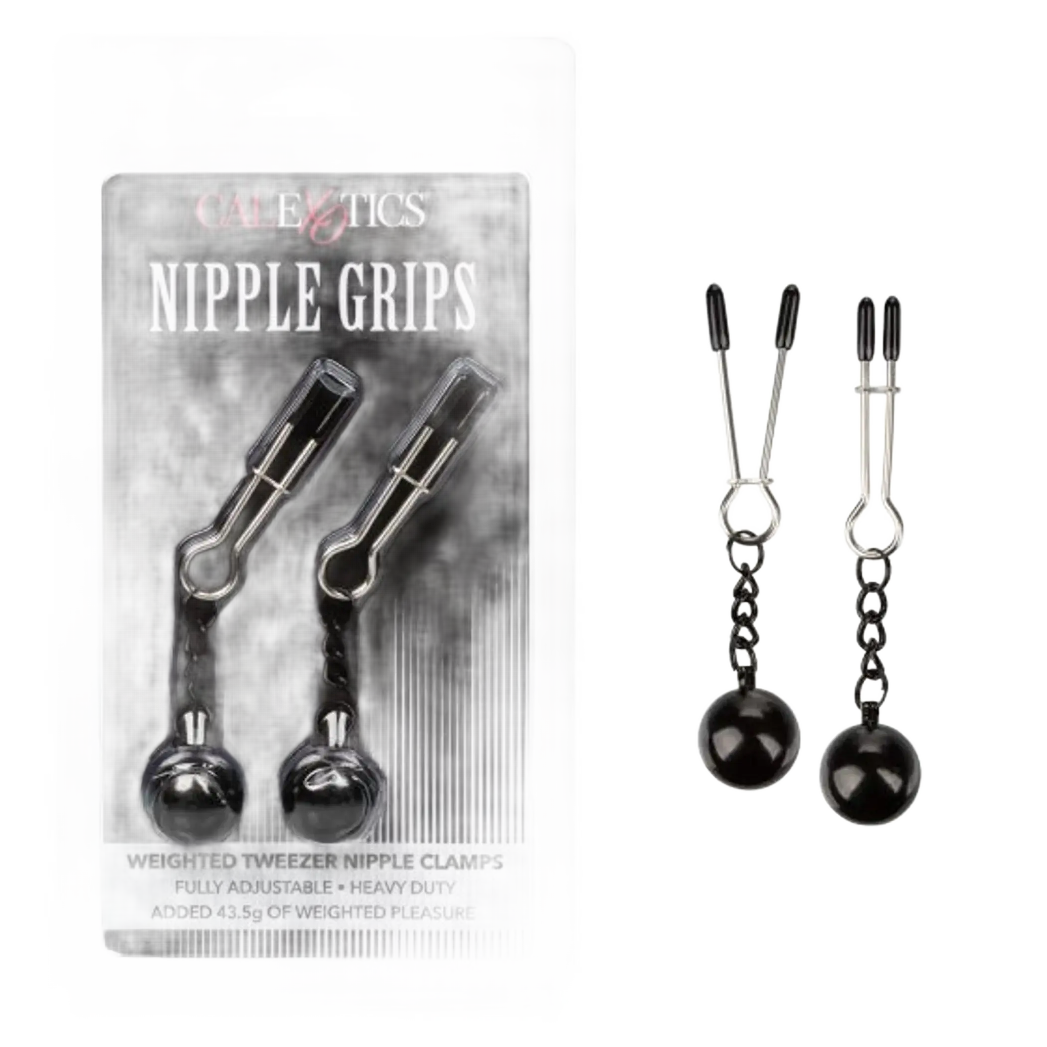 NIPPLE GRIPS WEIGHTED TWEEZER NIPPLE CLAMPS California Exotic Novelties