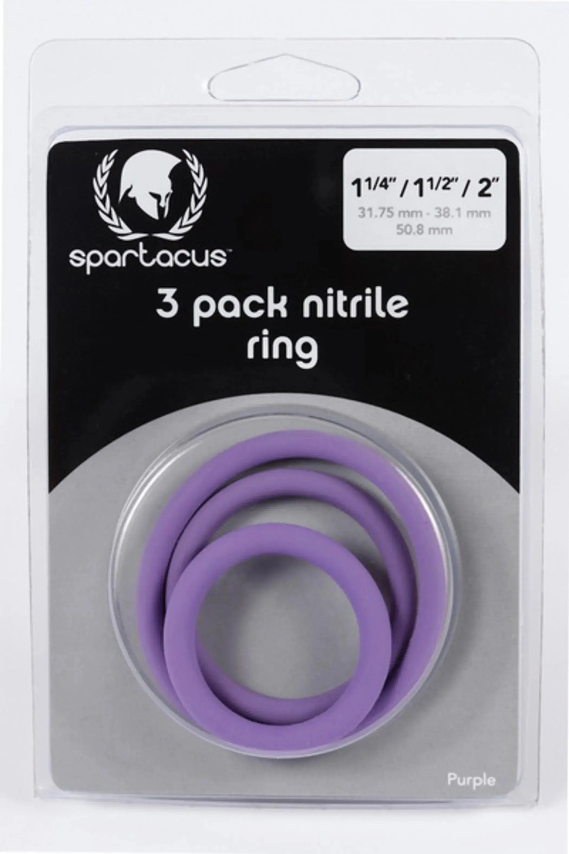 Nitrile Cock Ring Set Purple Spartacus