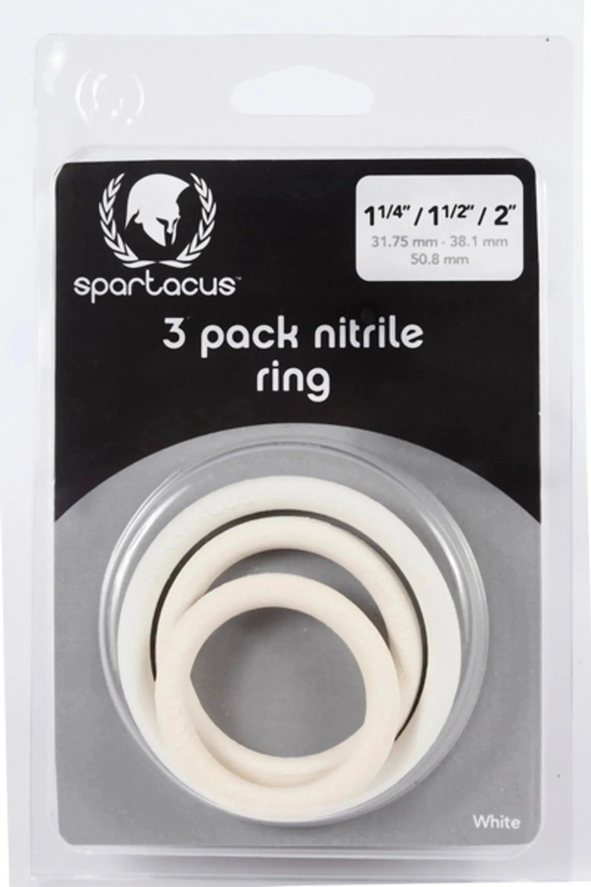 Nitrile Cock Ring Set White Spartacus