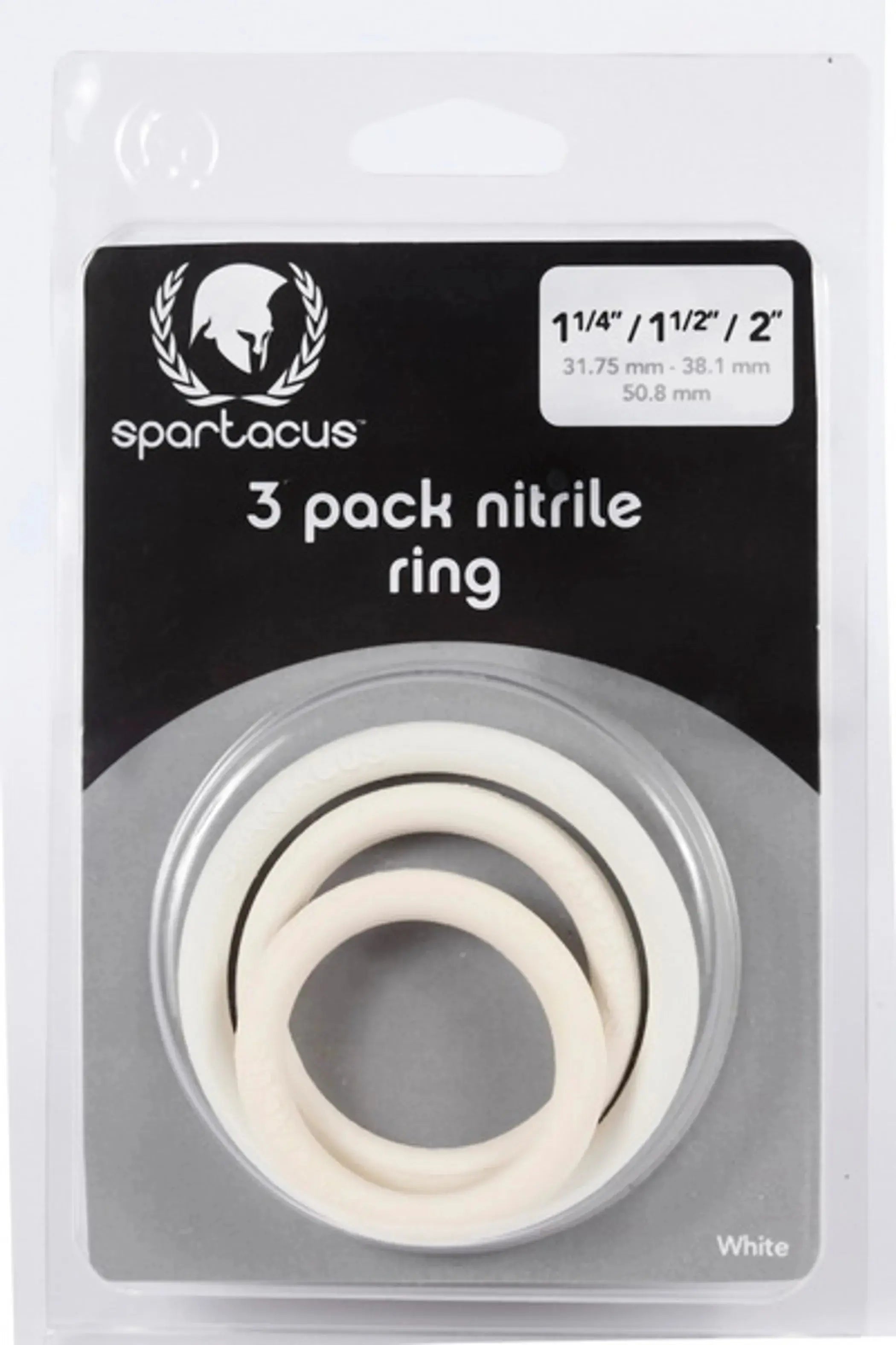 Nitrile Cock Ring Set White Spartacus