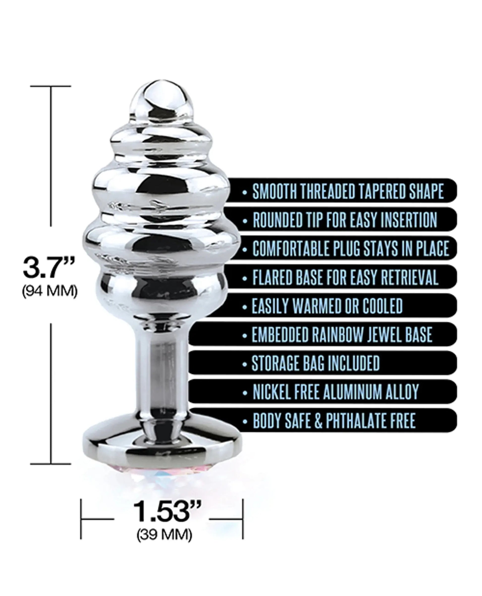 Nixie Honey Dipper Large Ribbed Stainless Steel Plug Global Novelties