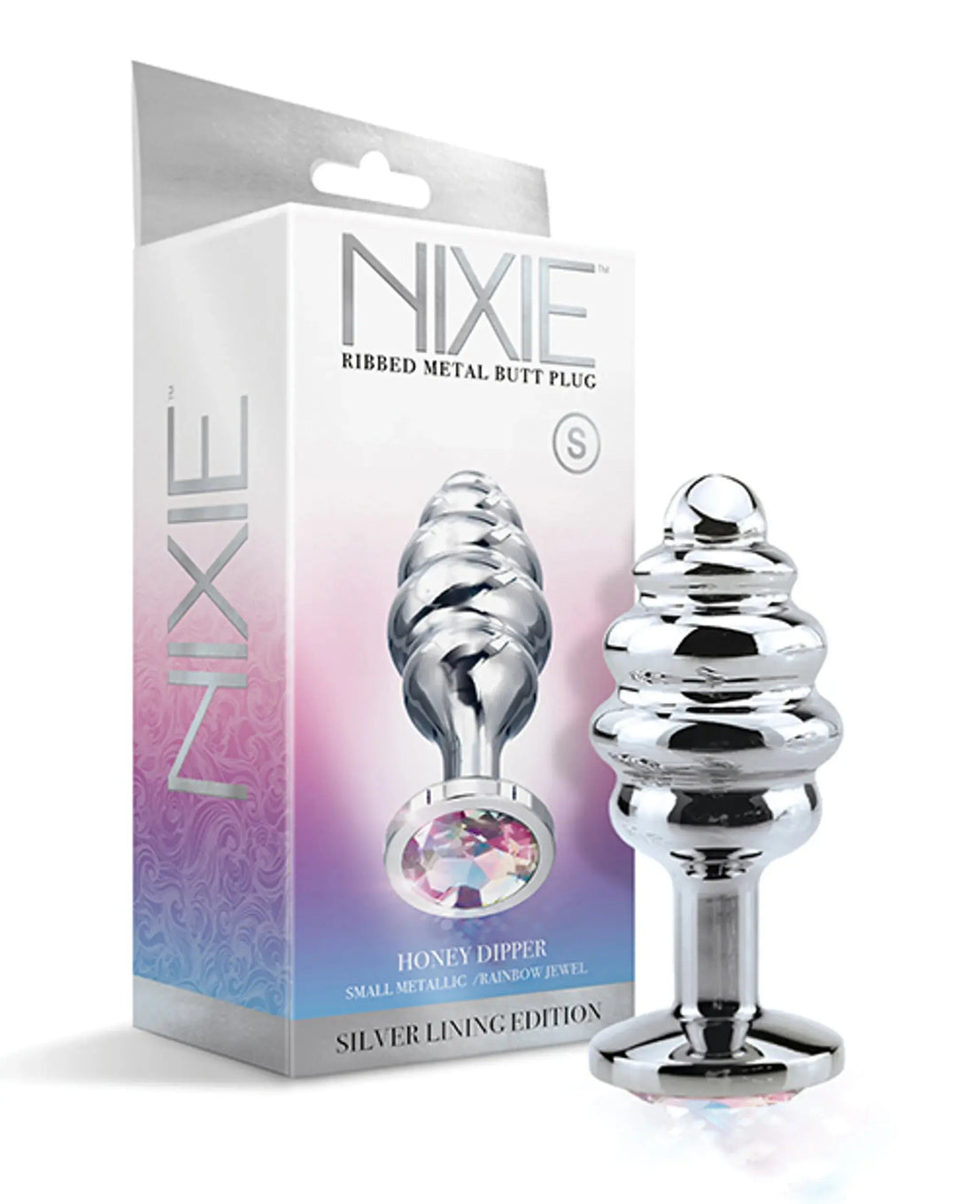 Nixie Honey Dipper Small Ribbed Stainless Steel Plug Global Novelties