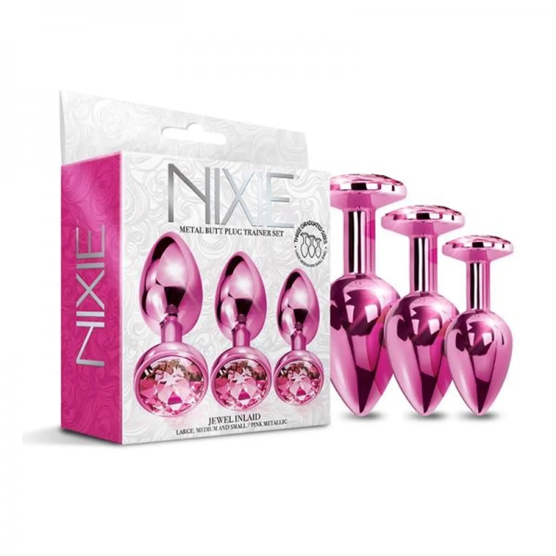 Nixie Metal Plug Trainer Set Pink Metallic Global Novelties