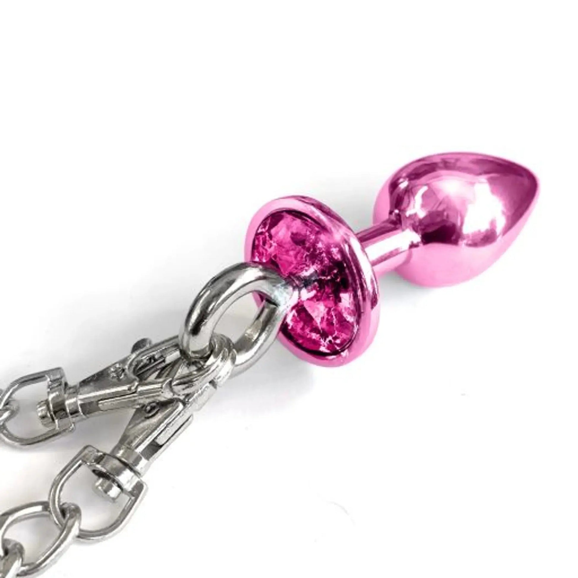 Nixie Metal Plug & Furry Cuff Set, Pink Metallic Global Novelties