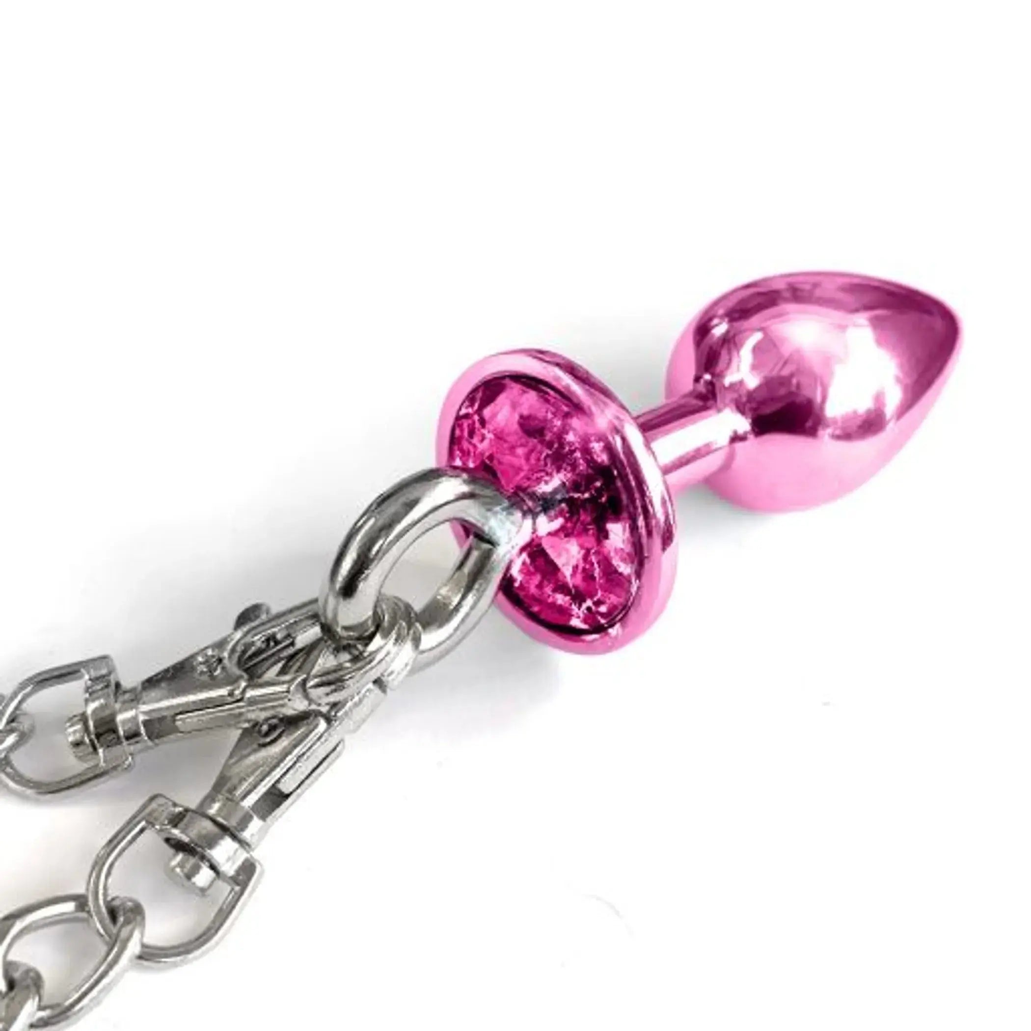 Nixie Metal Plug & Furry Cuff Set, Pink Metallic Global Novelties