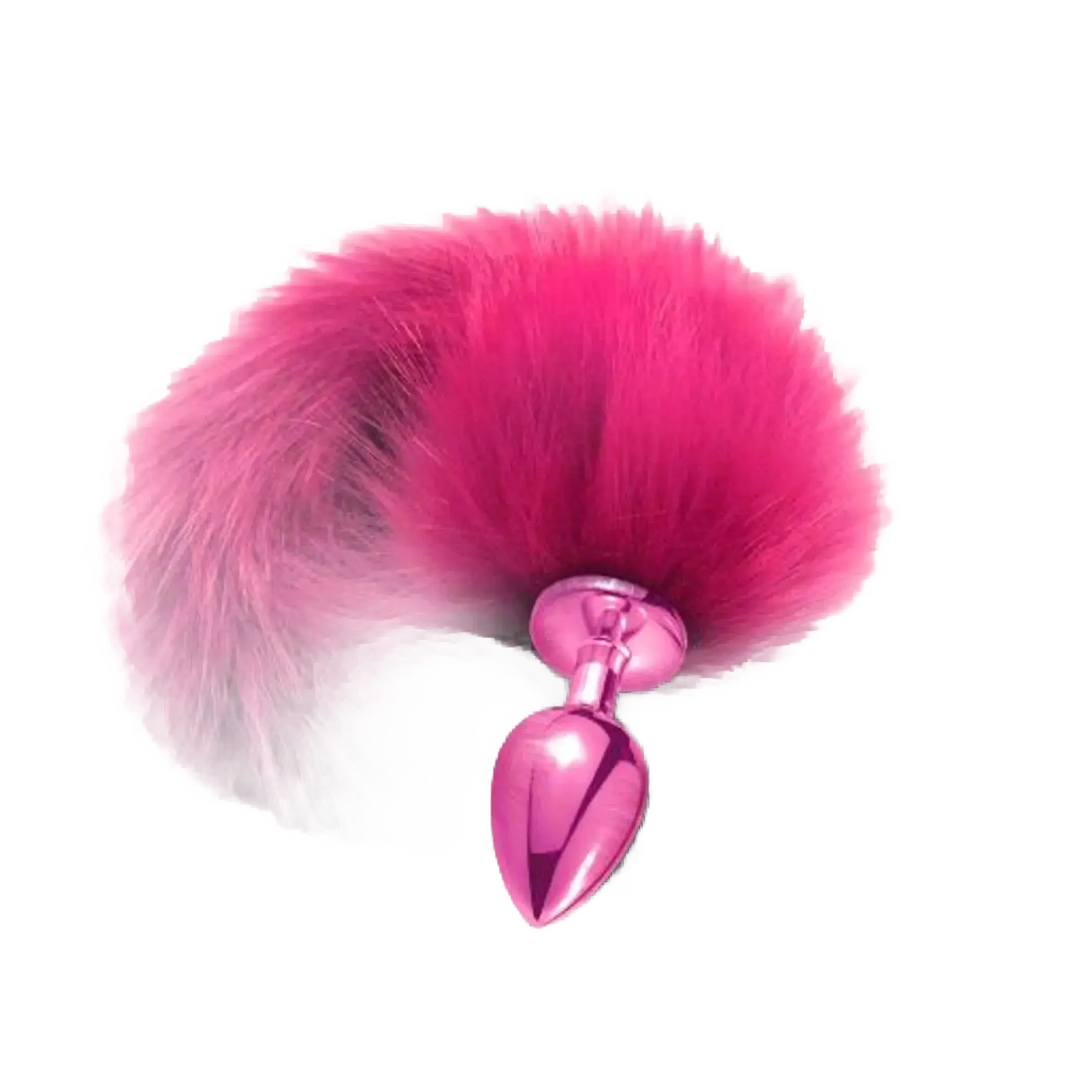 NIXIE METAL PLUG W/ OMBRE TAIL MEDIUM PINK METALLIC Global Novelties