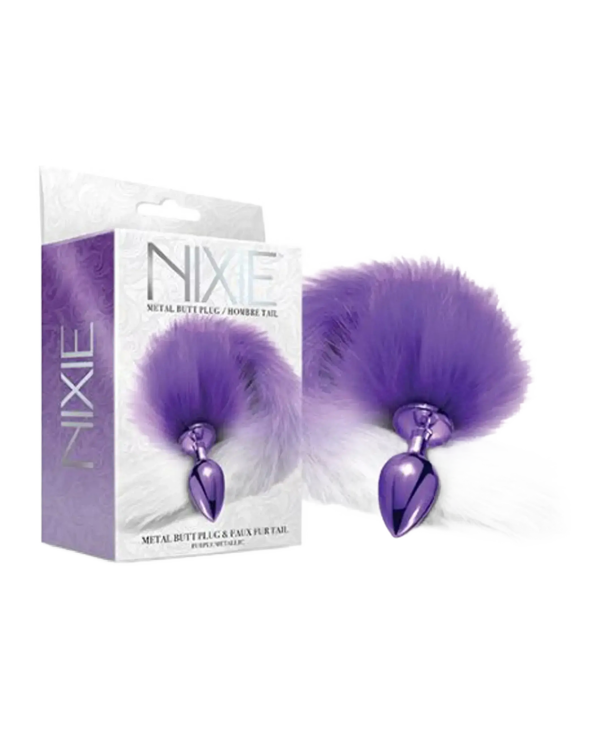 NIXIE METAL PLUG W/ OMBRE TAIL MEDIUM PURPLE METALLIC Global Novelties