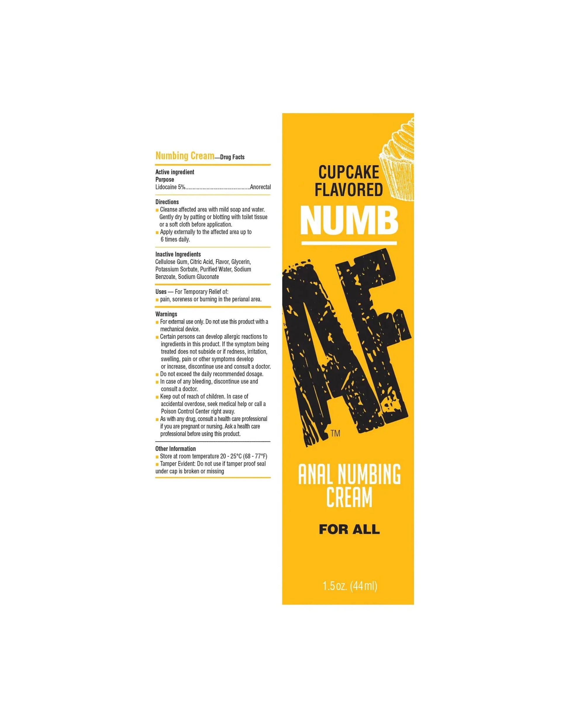 Numb AF Desensitizing Anal Gel Cupcake 1.5 Oz Little Genie