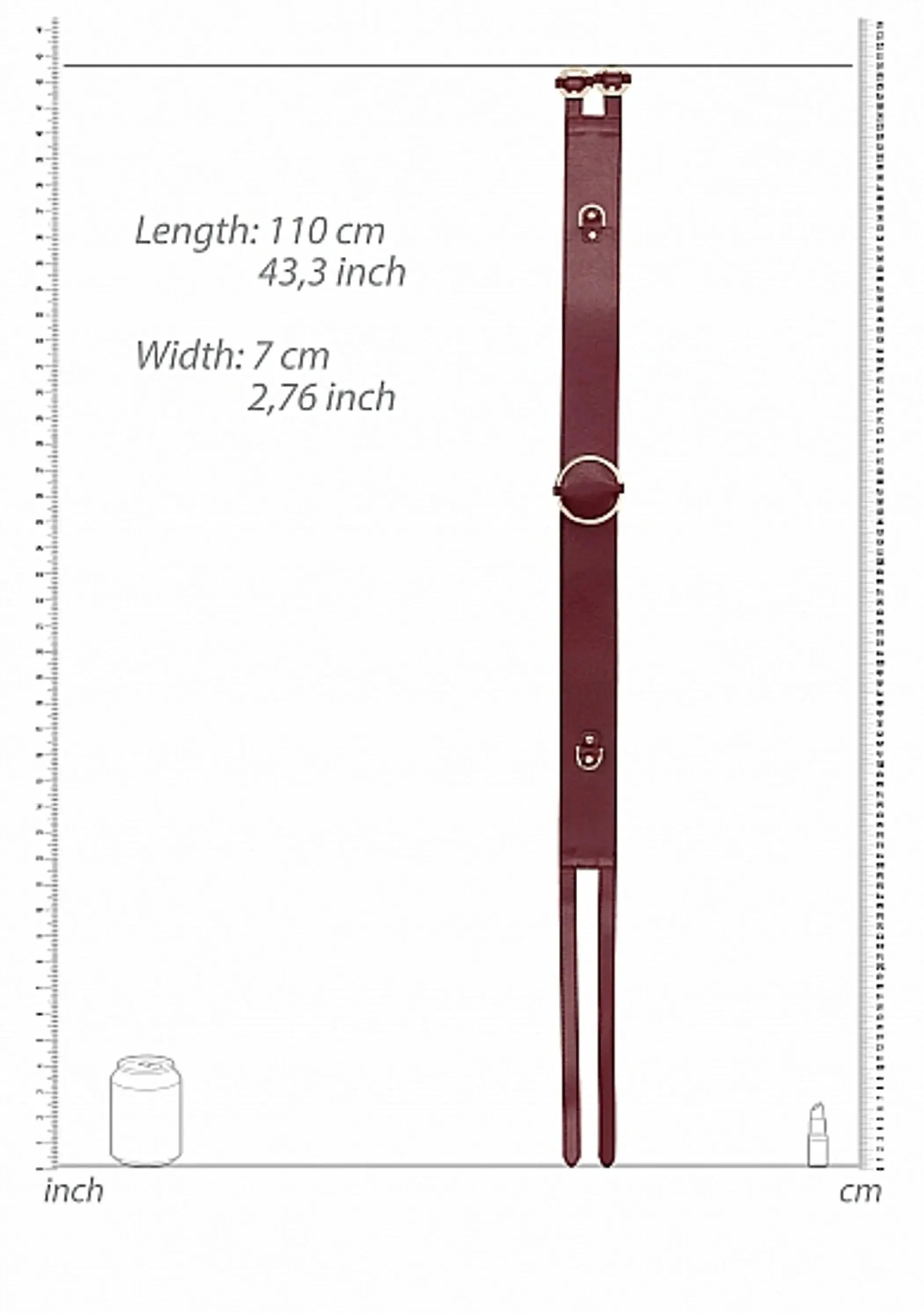 OUCH HALO WAIST BELT BURGUNDY SHOTS AMERICA