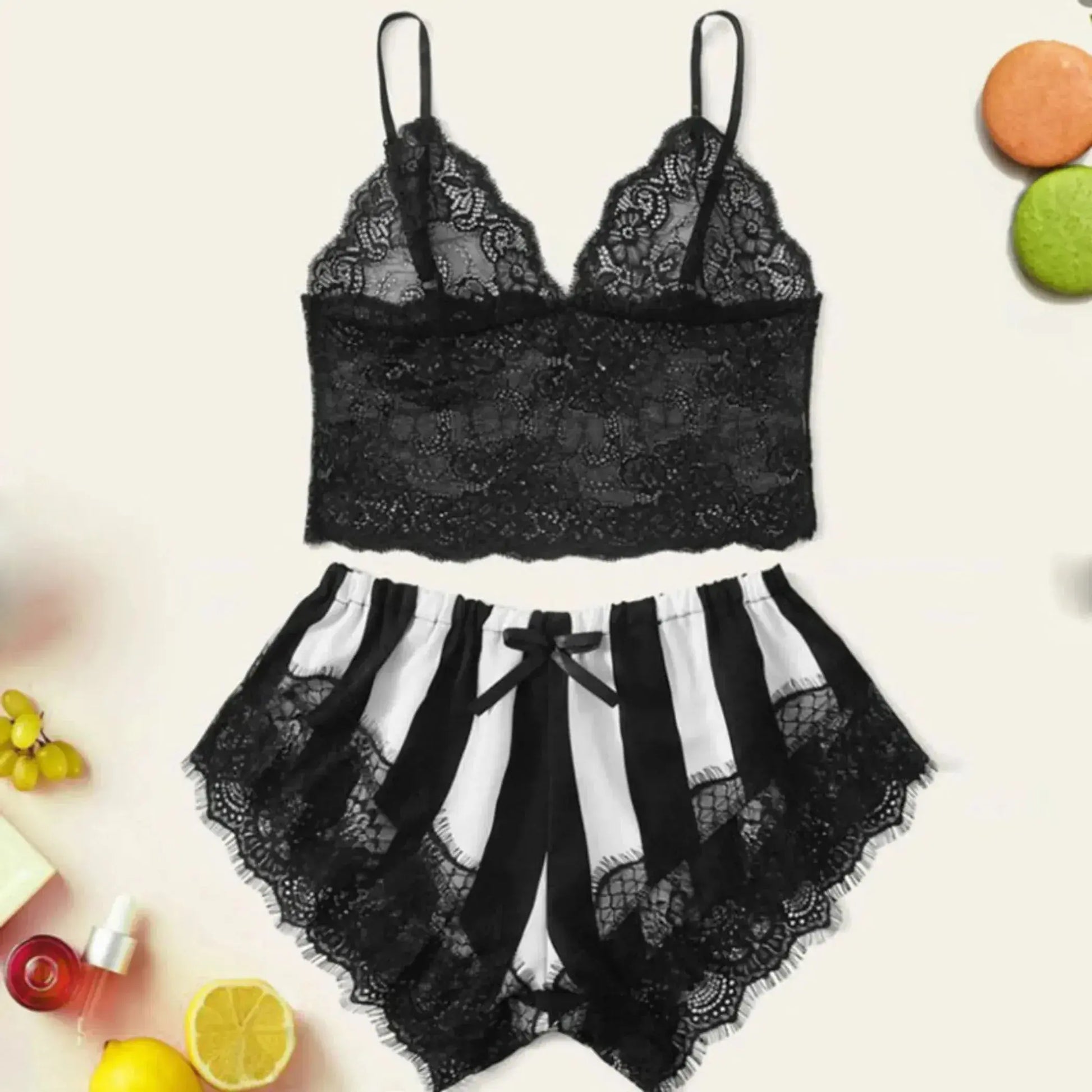 Oakley Lace Silk Nightwear Set La Belle Fantastique