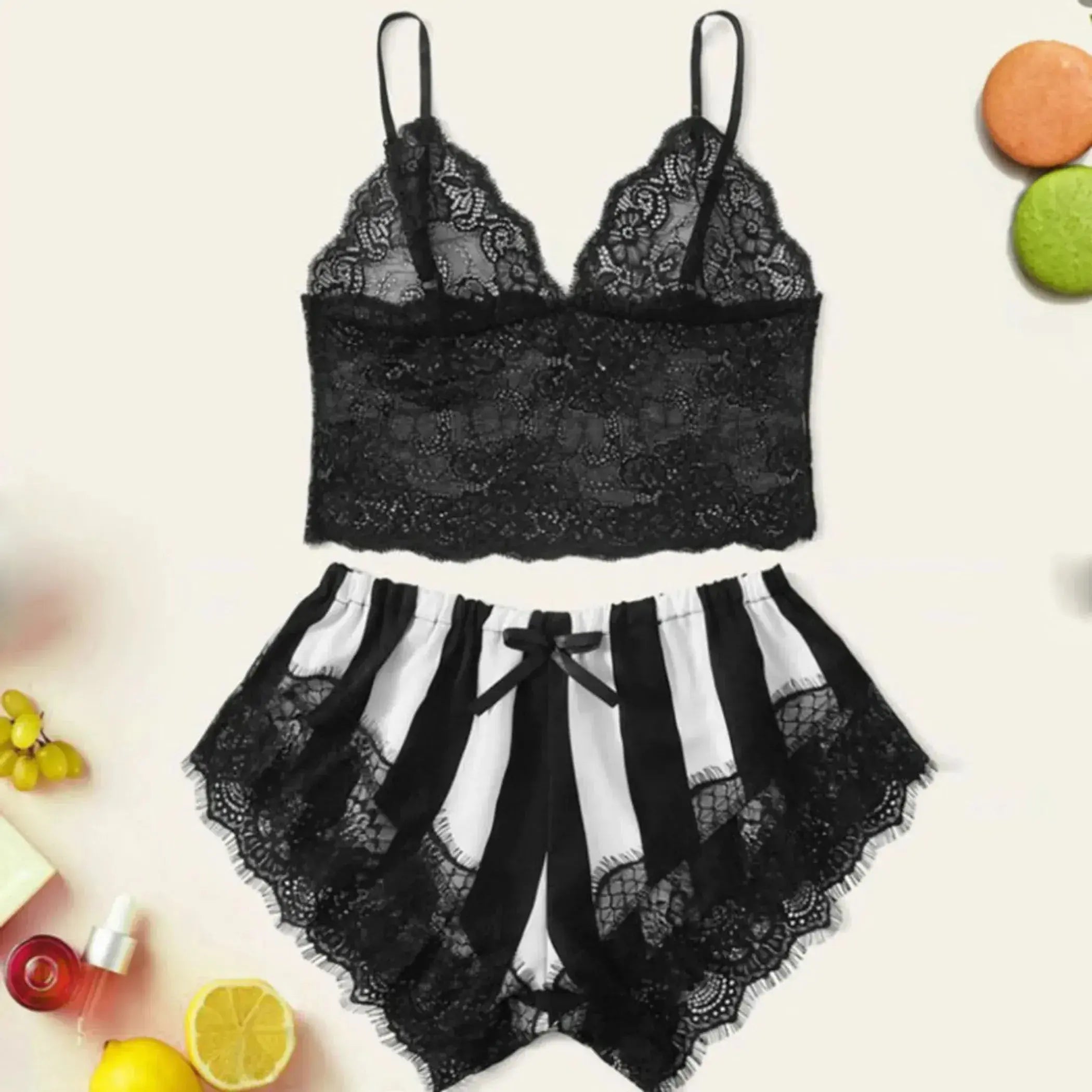 Oakley Lace Silk Nightwear Set La Belle Fantastique