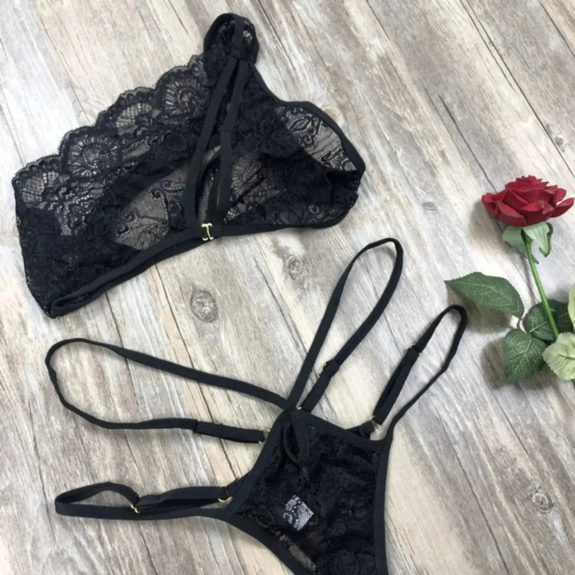 One Shoulder Lace Lingerie Set La Belle Fantastique