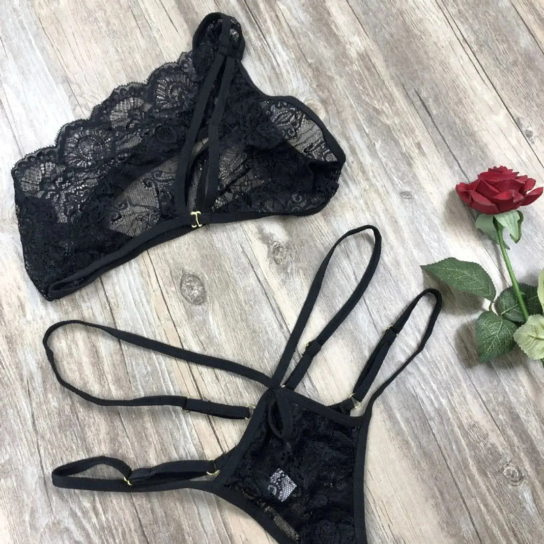 One Shoulder Lace Lingerie Set La Belle Fantastique