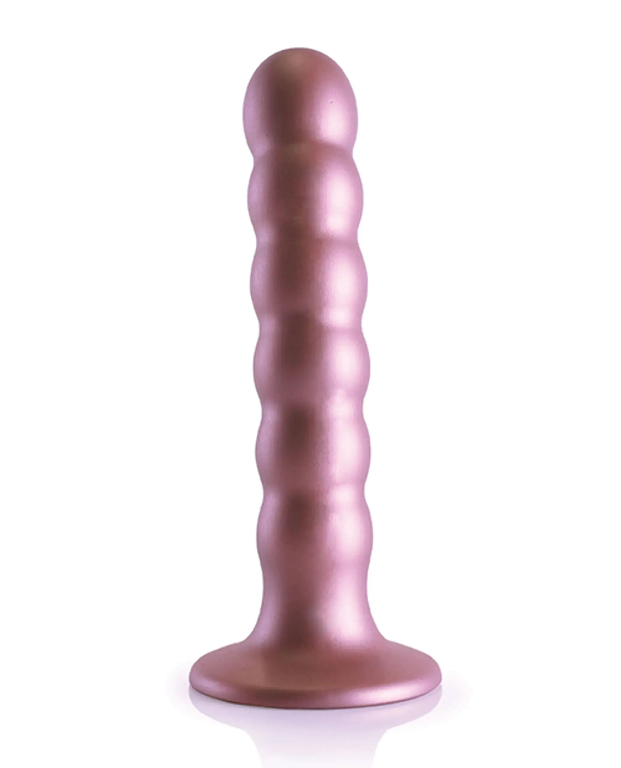 Ouch! Beaded Silicone G-Spot Dildo 5 Inch Rose Gold SHOTS AMERICA