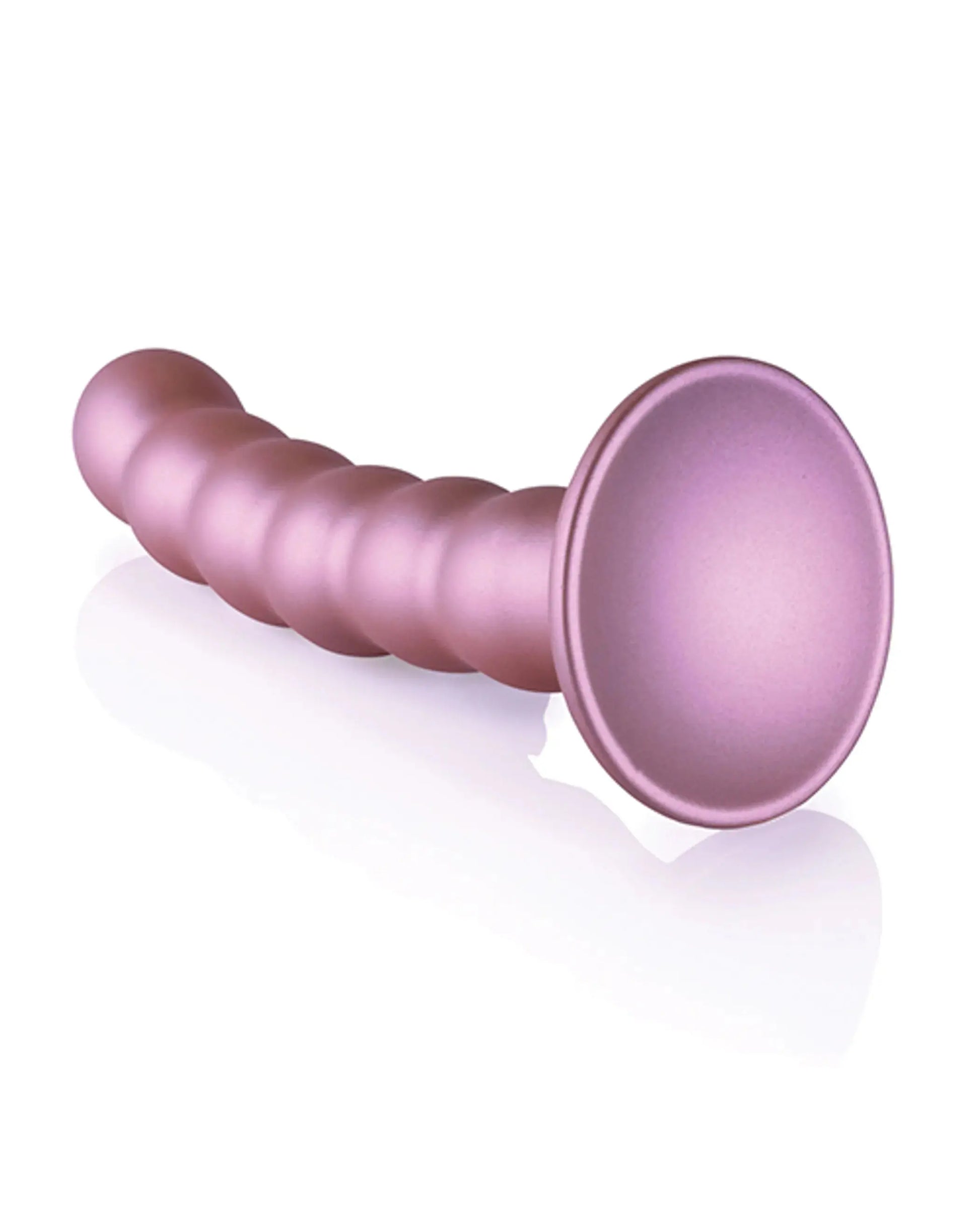 Ouch! Beaded Silicone G-Spot Dildo 5 Inch Rose Gold SHOTS AMERICA