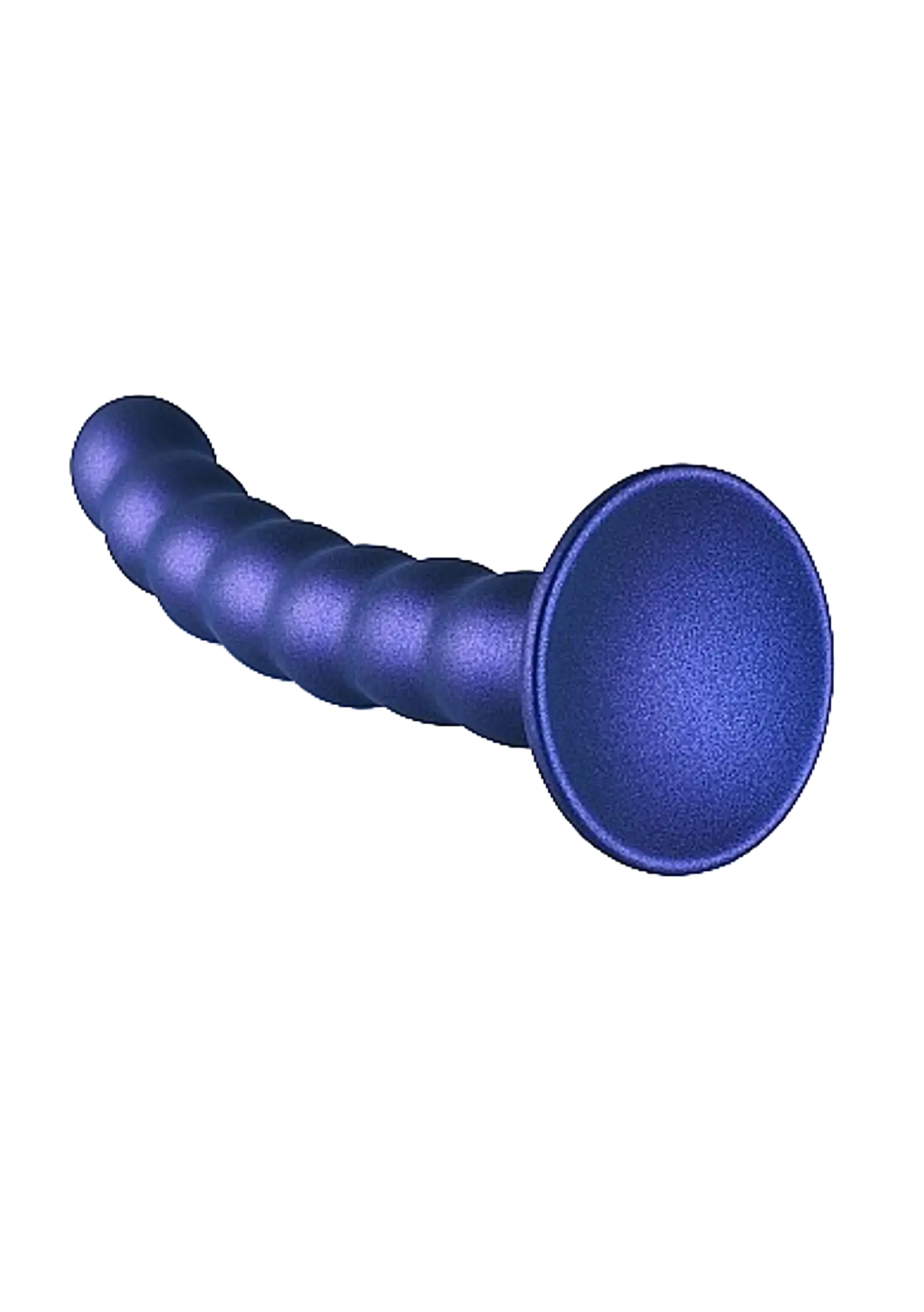 OUCH! BEADED SILICONE G-SPOT DILDO 6.5 IN METALLIC BLUE SHOTS AMERICA