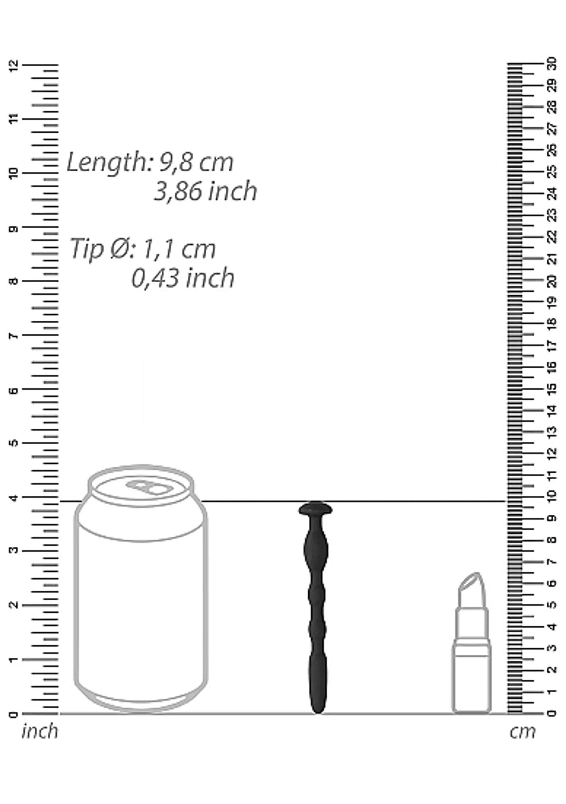 Ouch! Silicone Penis Plug with Ribbing 0.4in / 11mm Shots America