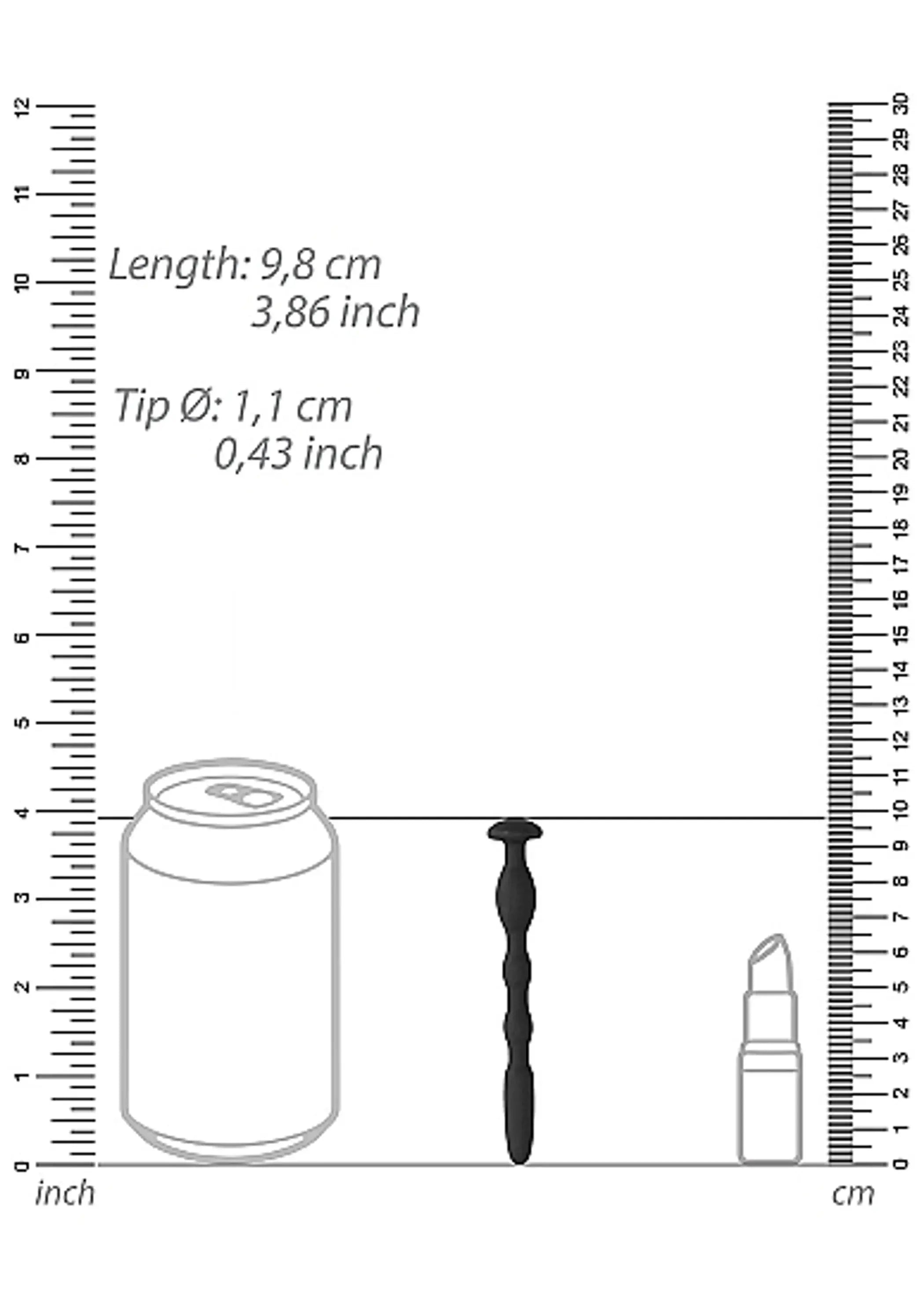 Ouch! Silicone Penis Plug with Ribbing 0.4in / 11mm Shots America