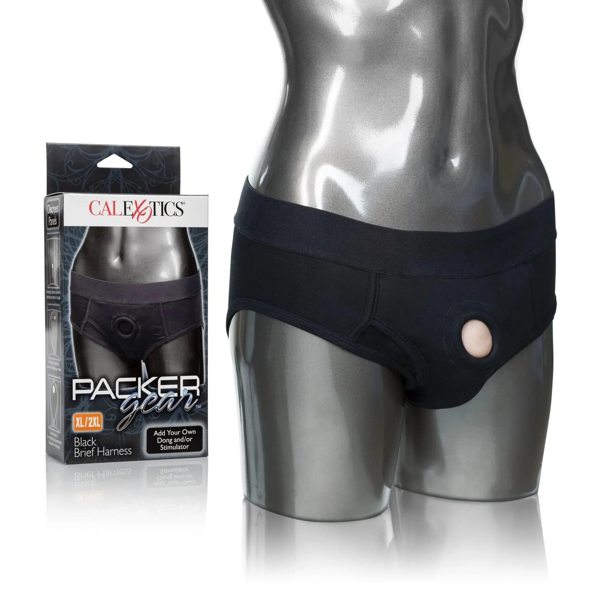 PACKER GEAR BLACK BRIEF HARNESS California Exotic Novelties