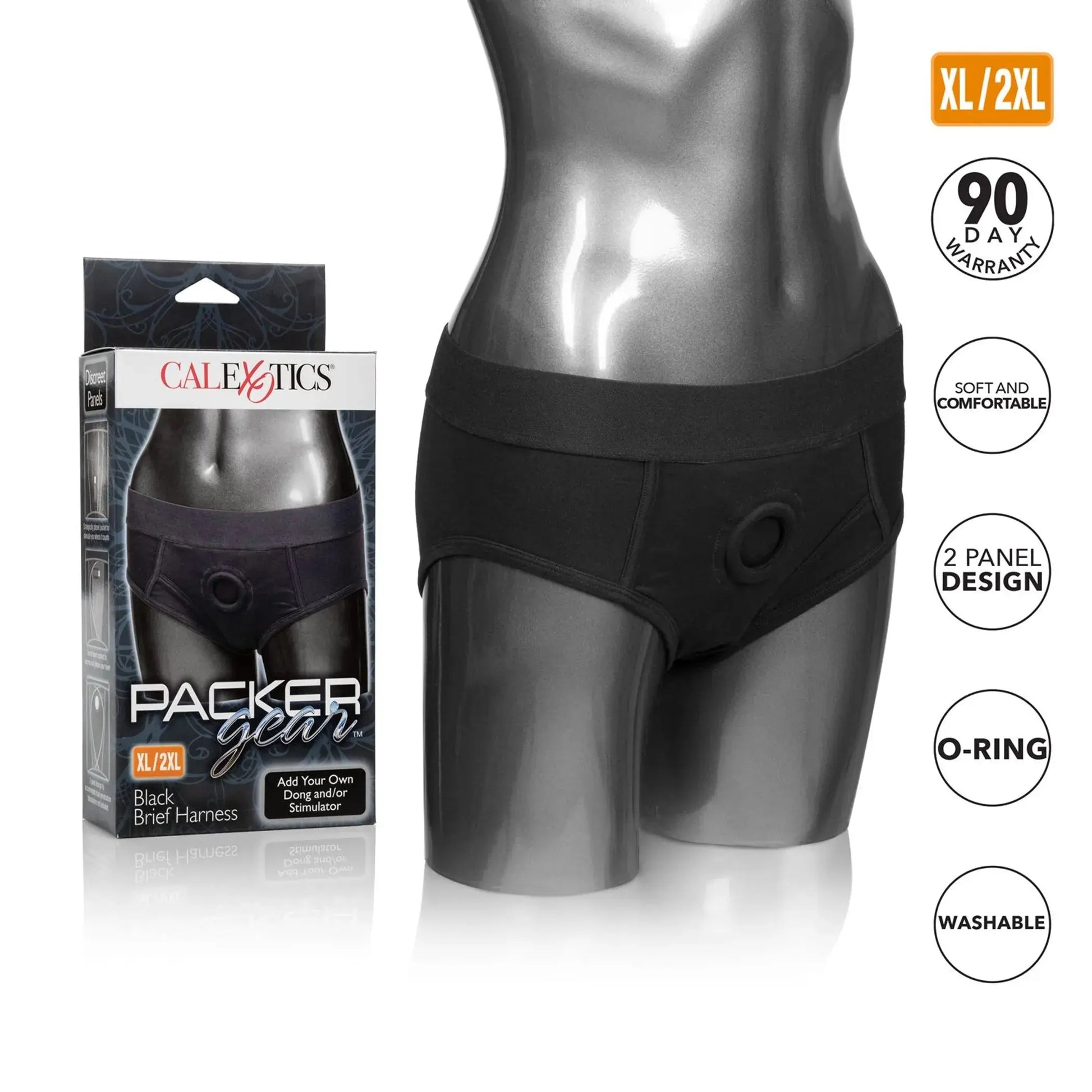 PACKER GEAR BLACK BRIEF HARNESS California Exotic Novelties