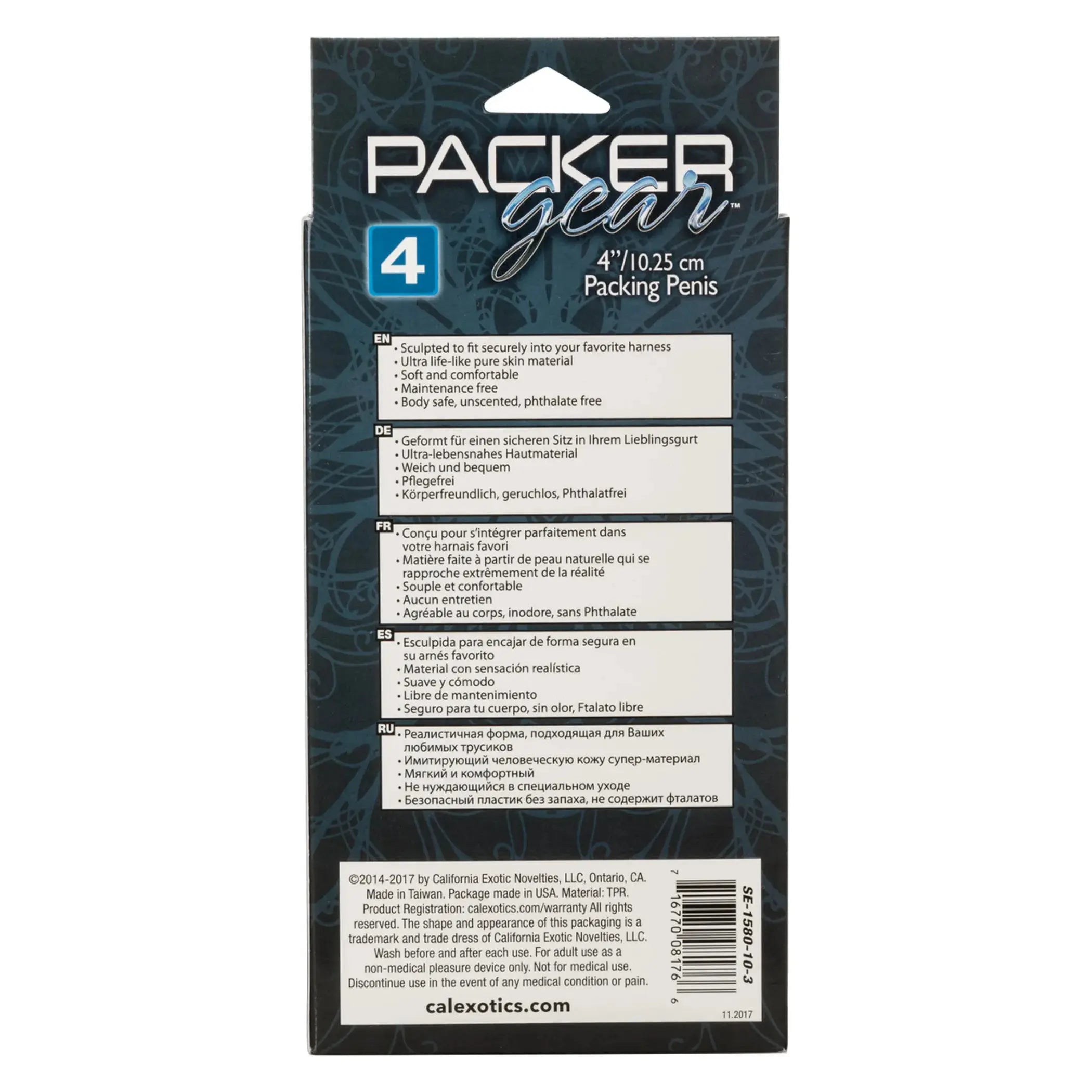 PACKER GEAR BROWN PACKING PENIS 4IN California Exotic Novelties